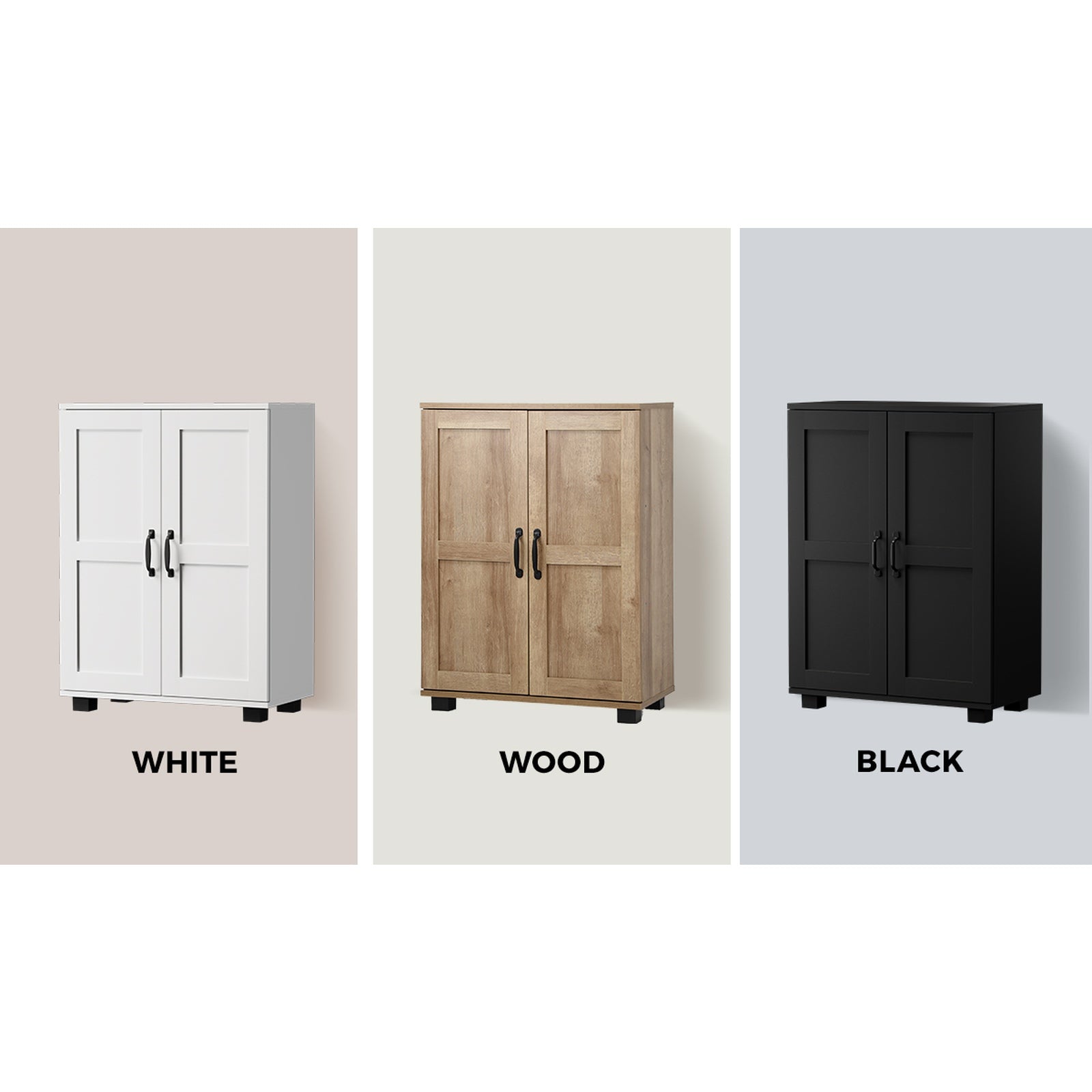 Oikiture Storage Cabinet Bathroom Buffet Sideboard 2 Door Cupboard - Sunyee