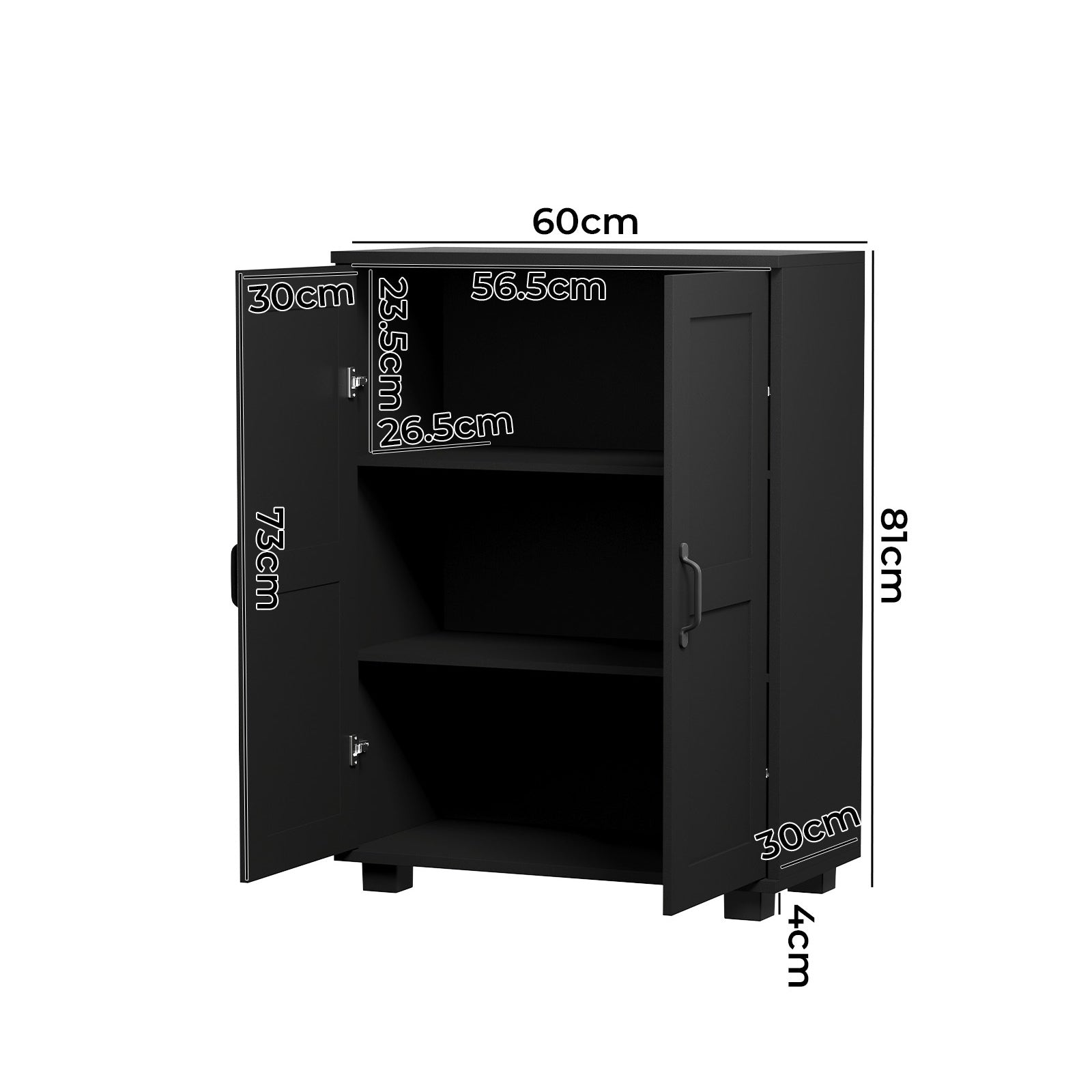 Oikiture Storage Cabinet Bathroom Buffet Sideboard 2 Door Cupboard - Sunyee