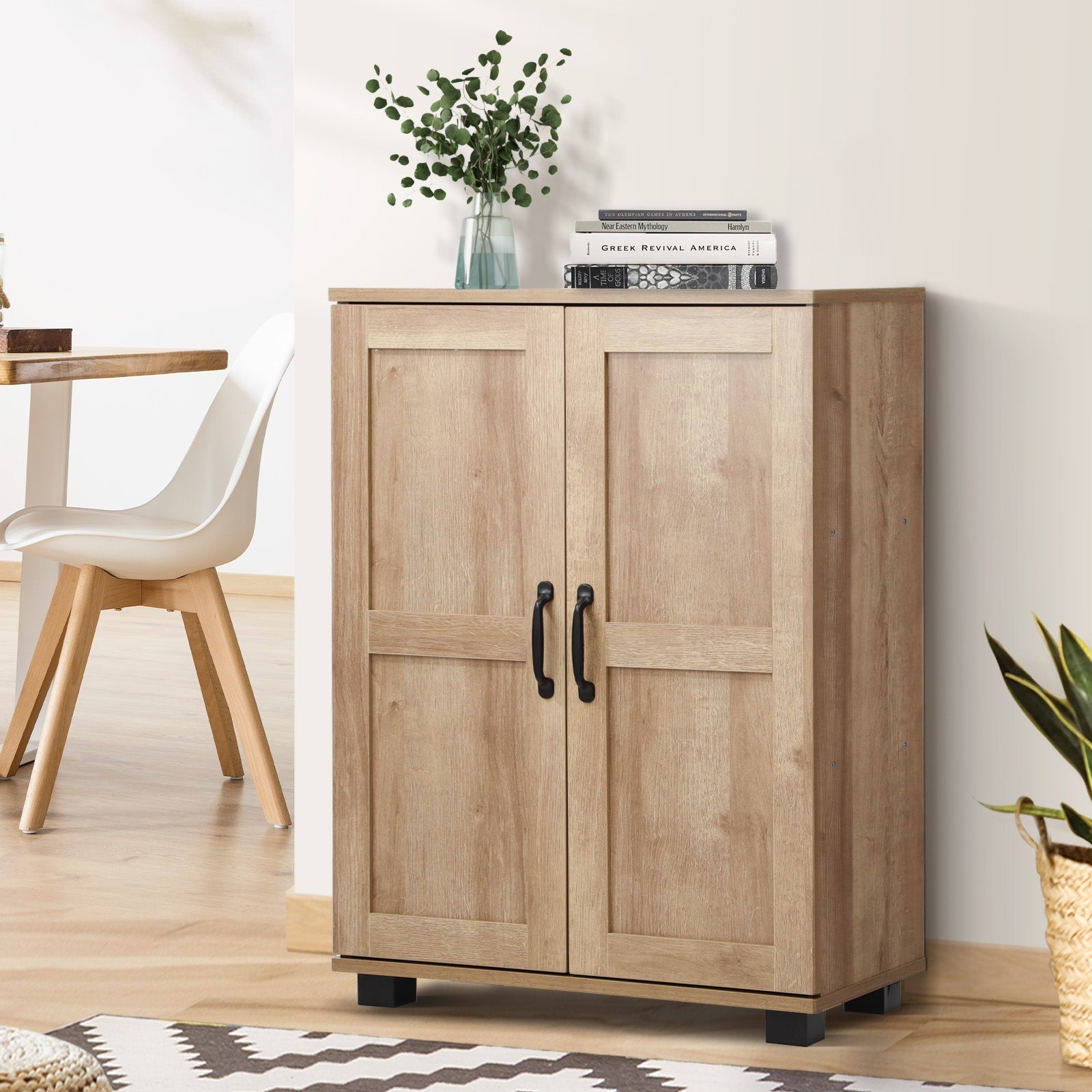 Oikiture Storage Cabinet Bathroom Buffet Sideboard 2 Door Cupboard - Sunyee
