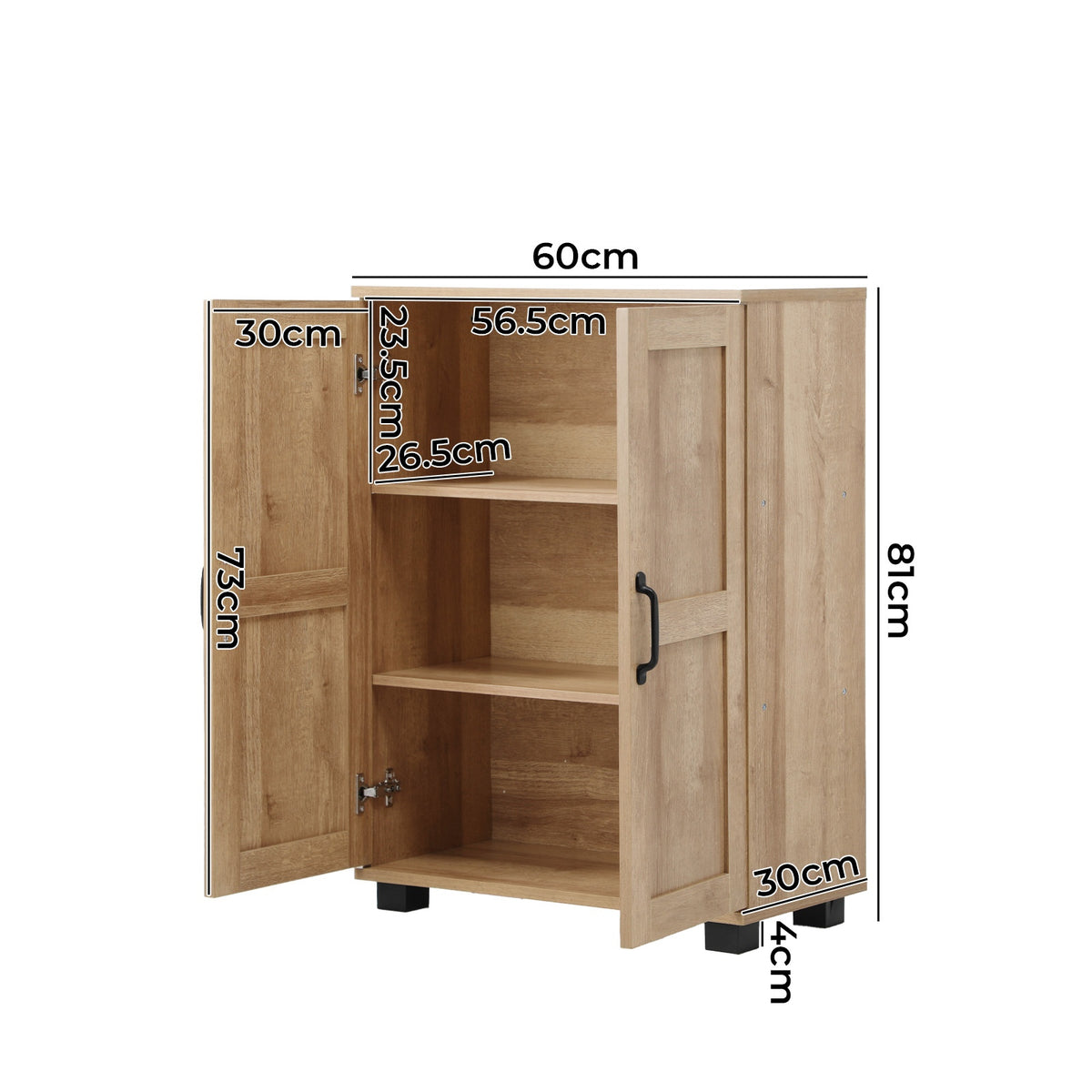 Oikiture Storage Cabinet Bathroom Buffet Sideboard 2 Door Cupboard Natural - Sunyee