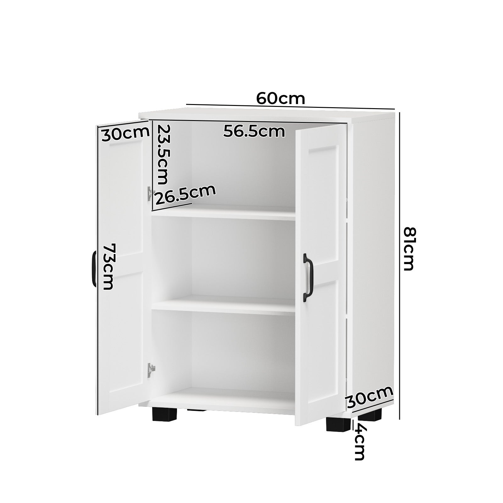 Oikiture Storage Cabinet Bathroom Buffet Sideboard 2 Door Cupboard White - Sunyee