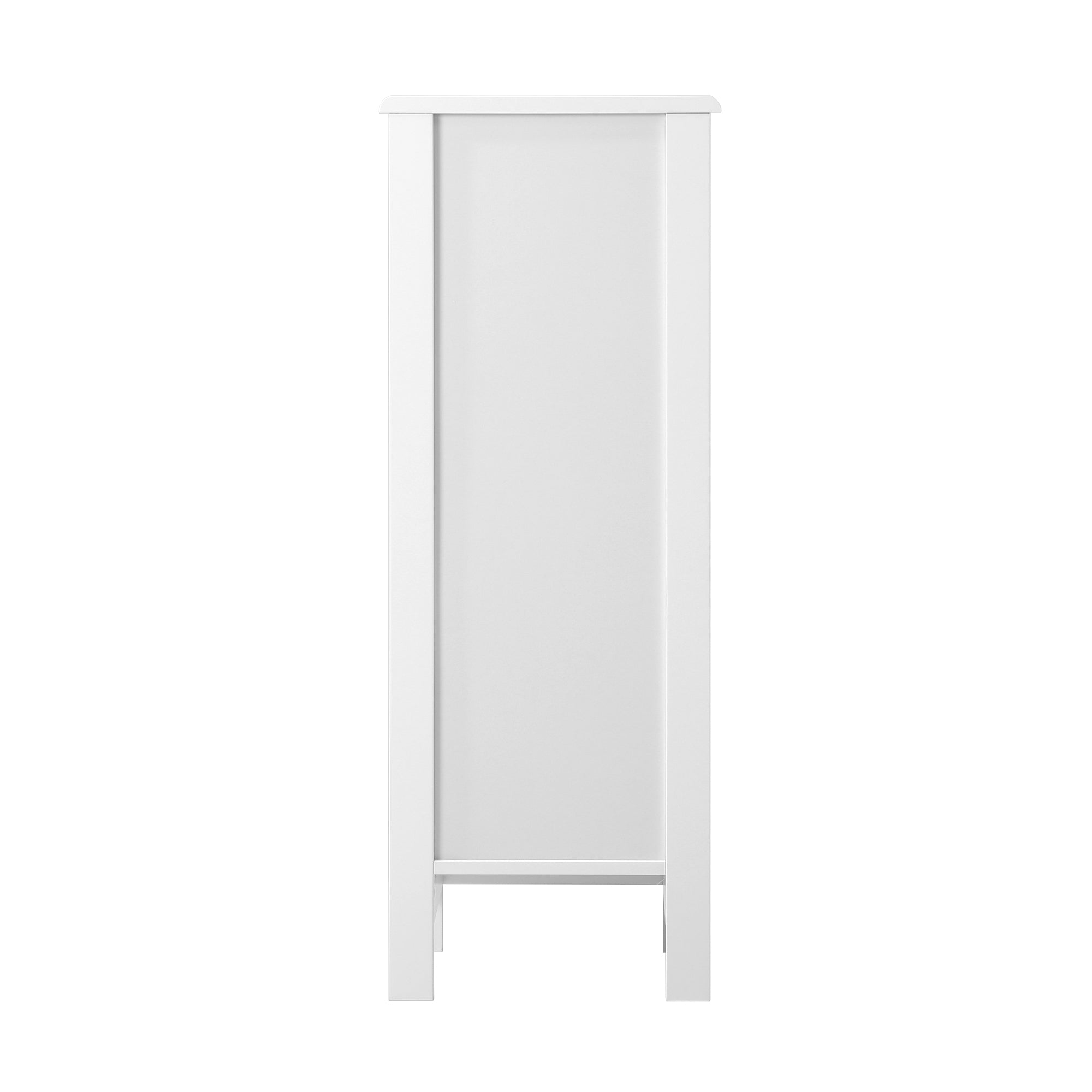 Oikiture Bathroom Cabinet Floor Cupboard Slim Laundry Storage Rattan Door White - Sunyee