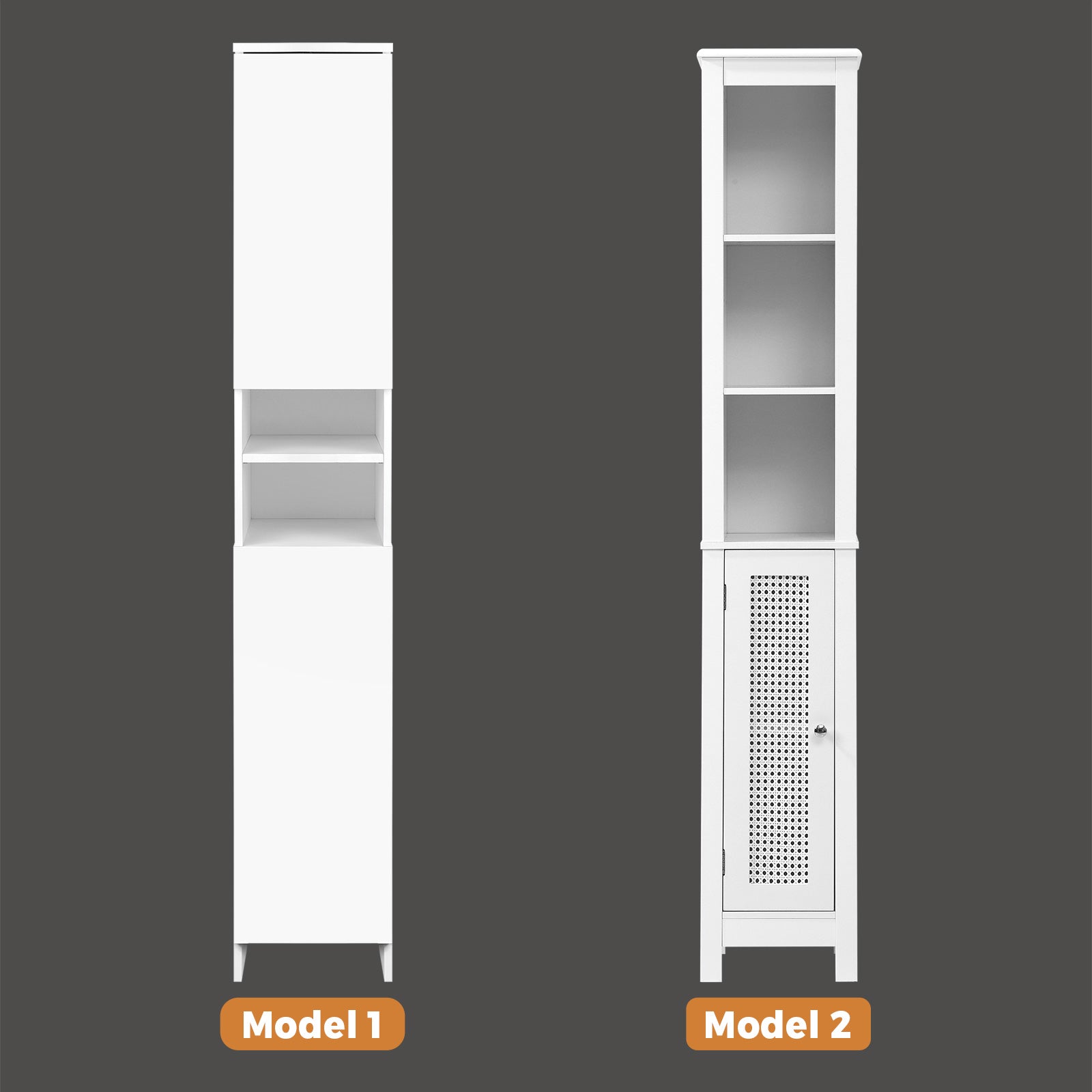 Oikiture Bathroom Cabinet Storage Laundry Tall Slim Toilet Floor Cupboard - Sunyee
