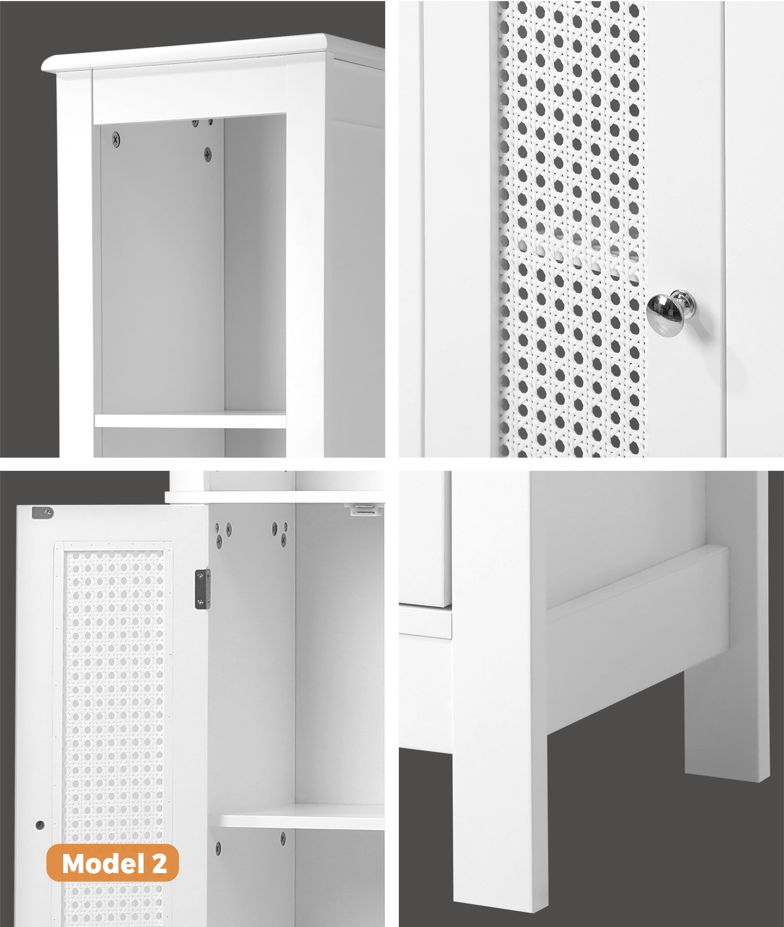 Oikiture Bathroom Cabinet Storage Laundry Tall Slim Toilet Floor Cupboard - Sunyee