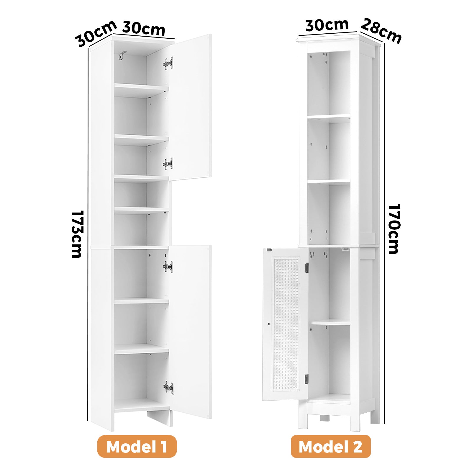 Oikiture Bathroom Cabinet Storage Laundry Tall Slim Toilet Floor Cupboard - Sunyee