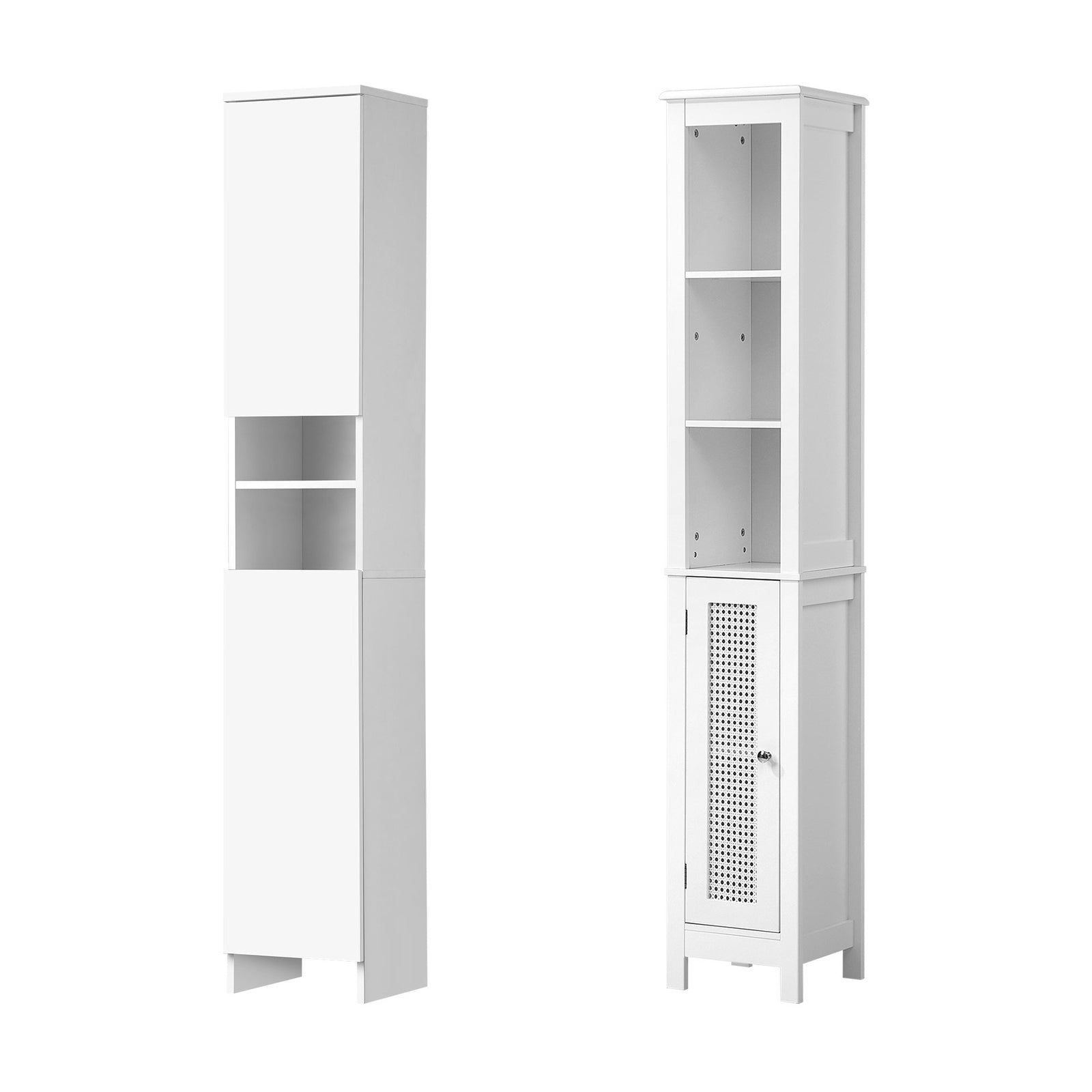 Oikiture Bathroom Cabinet Storage Laundry Tall Slim Toilet Floor Cupboard - Sunyee