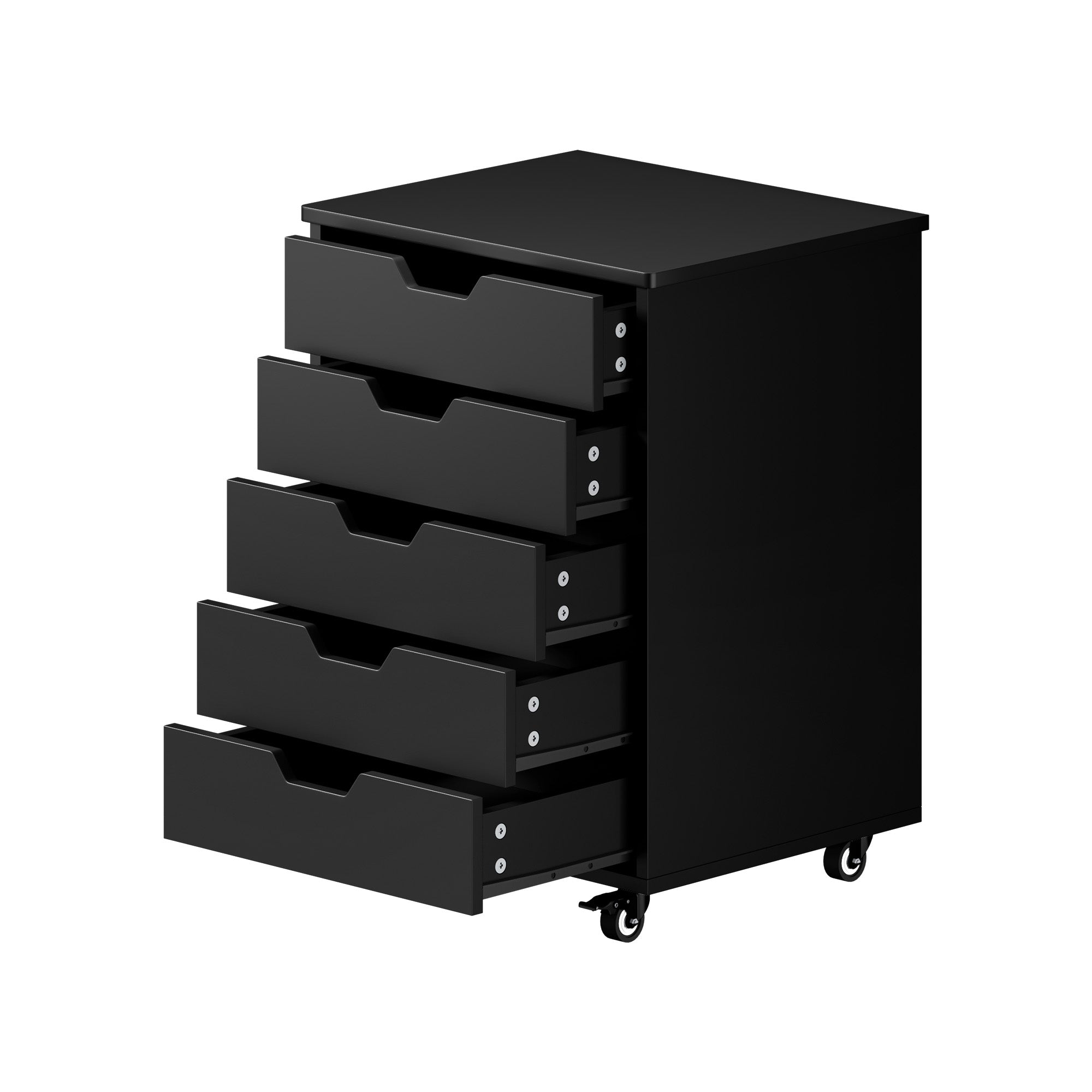 Oikiture 5 Drawer Mobile Filing Cabinet Storage Cabinet Home Office Black - Sunyee