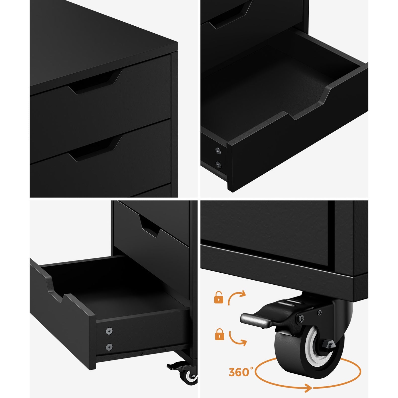 Oikiture 5 Drawer Mobile Filing Cabinet Storage Cabinet Home Office - Sunyee