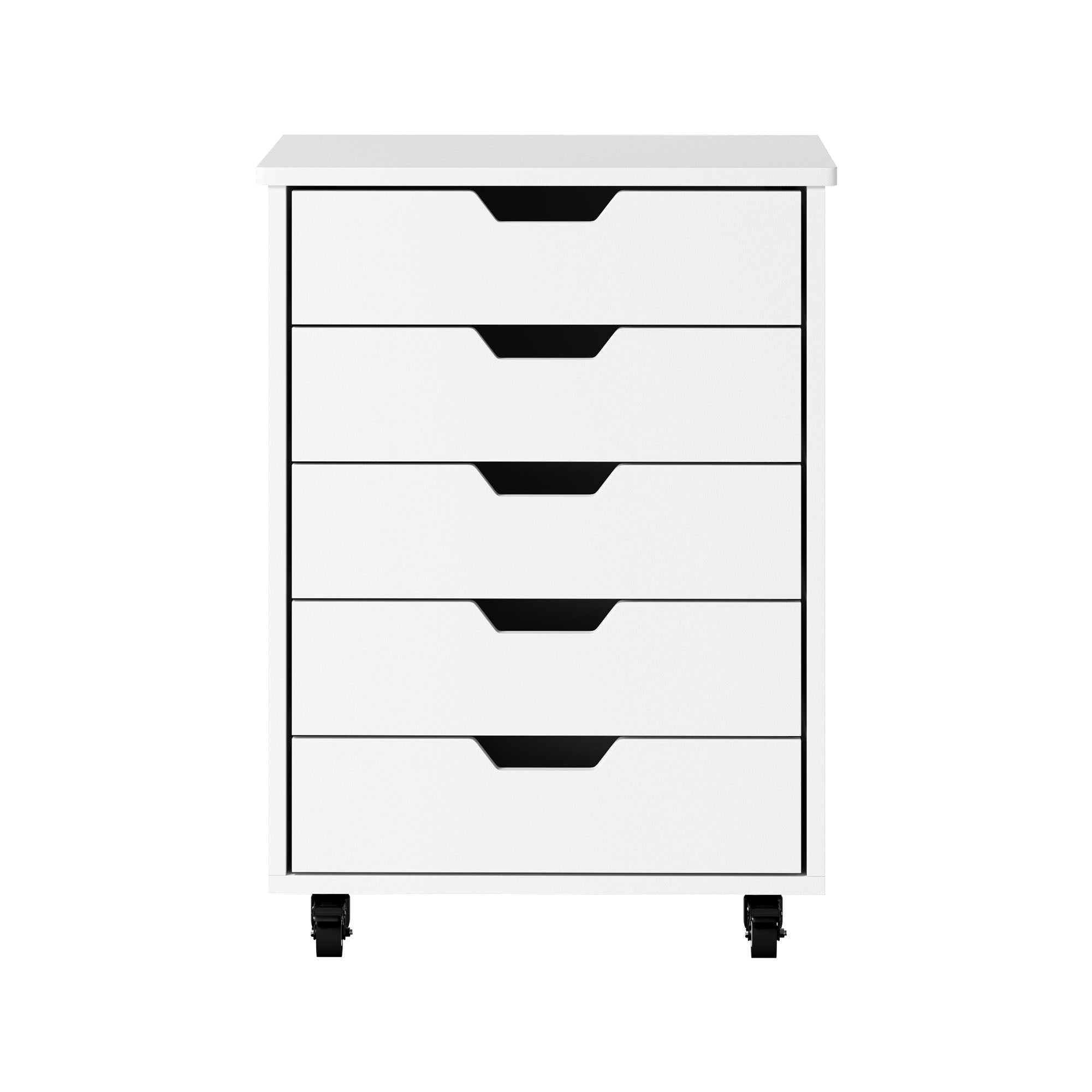 Oikiture 5 Drawer Mobile Filing Cabinet Storage Cabinet Home Office White - Sunyee