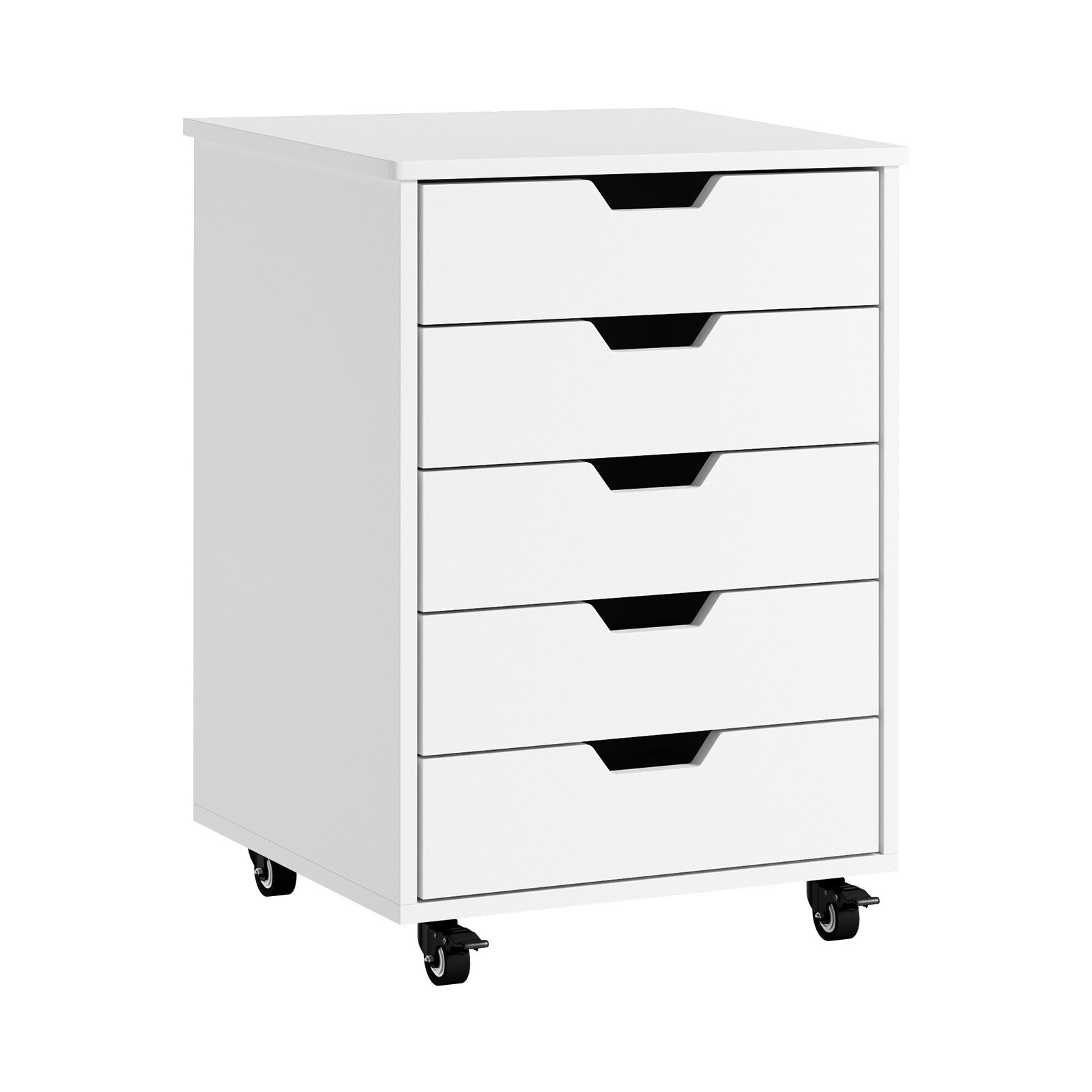 Oikiture 5 Drawer Mobile Filing Cabinet Storage Cabinet Home Office White - Sunyee