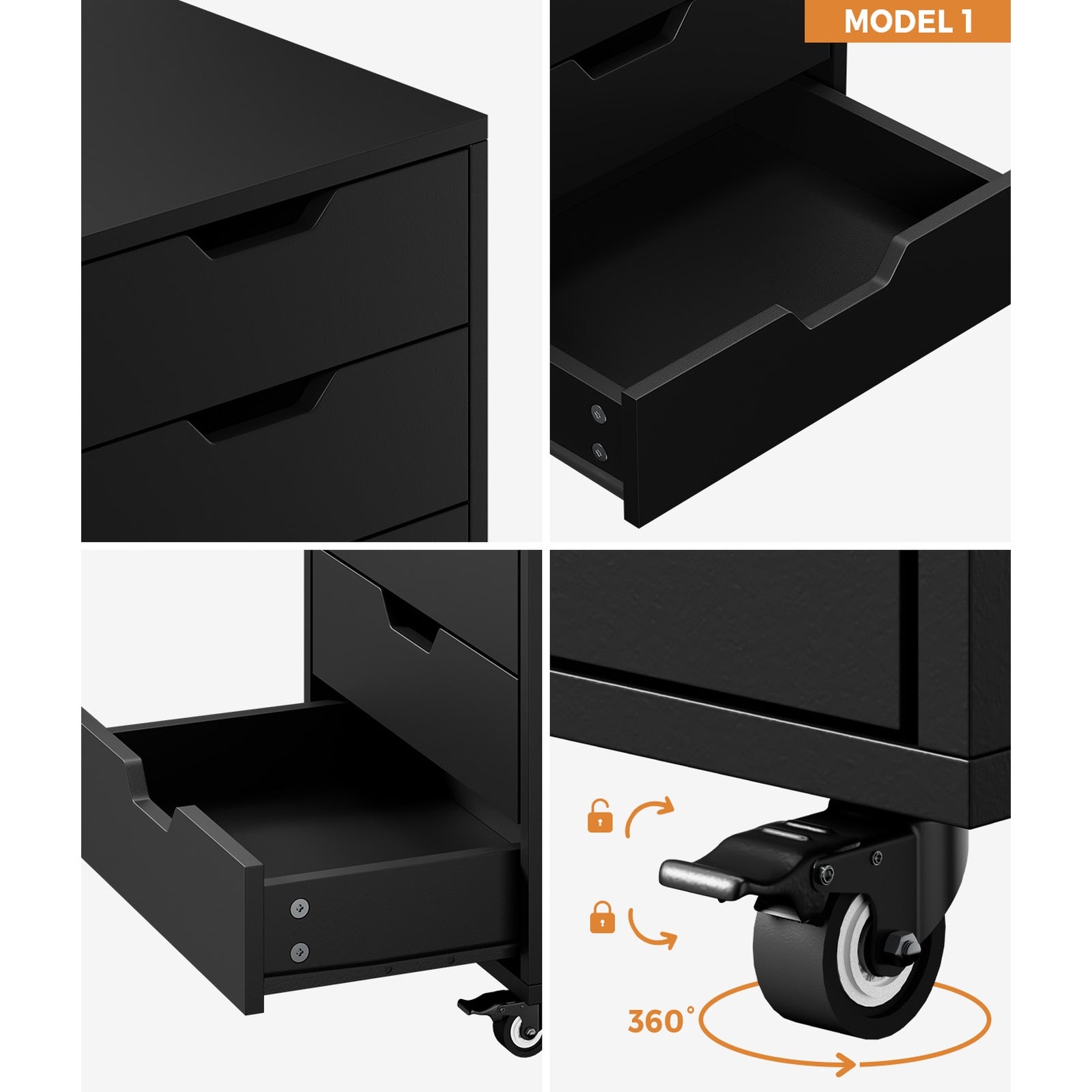 Oikiture Filing Cabinet Mobile Office Storage Cabinet