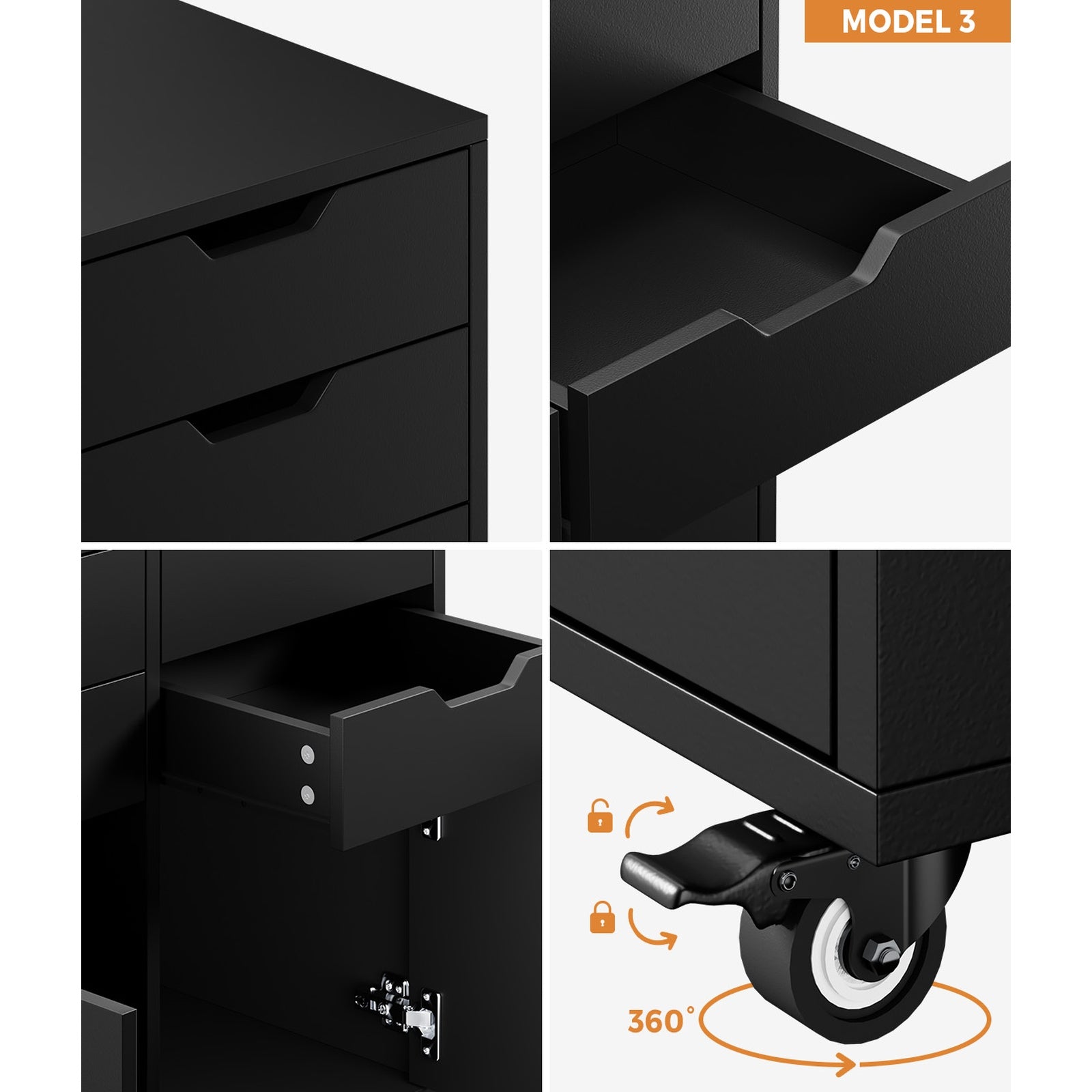 Oikiture Filing Cabinet Mobile Office Storage Cabinet