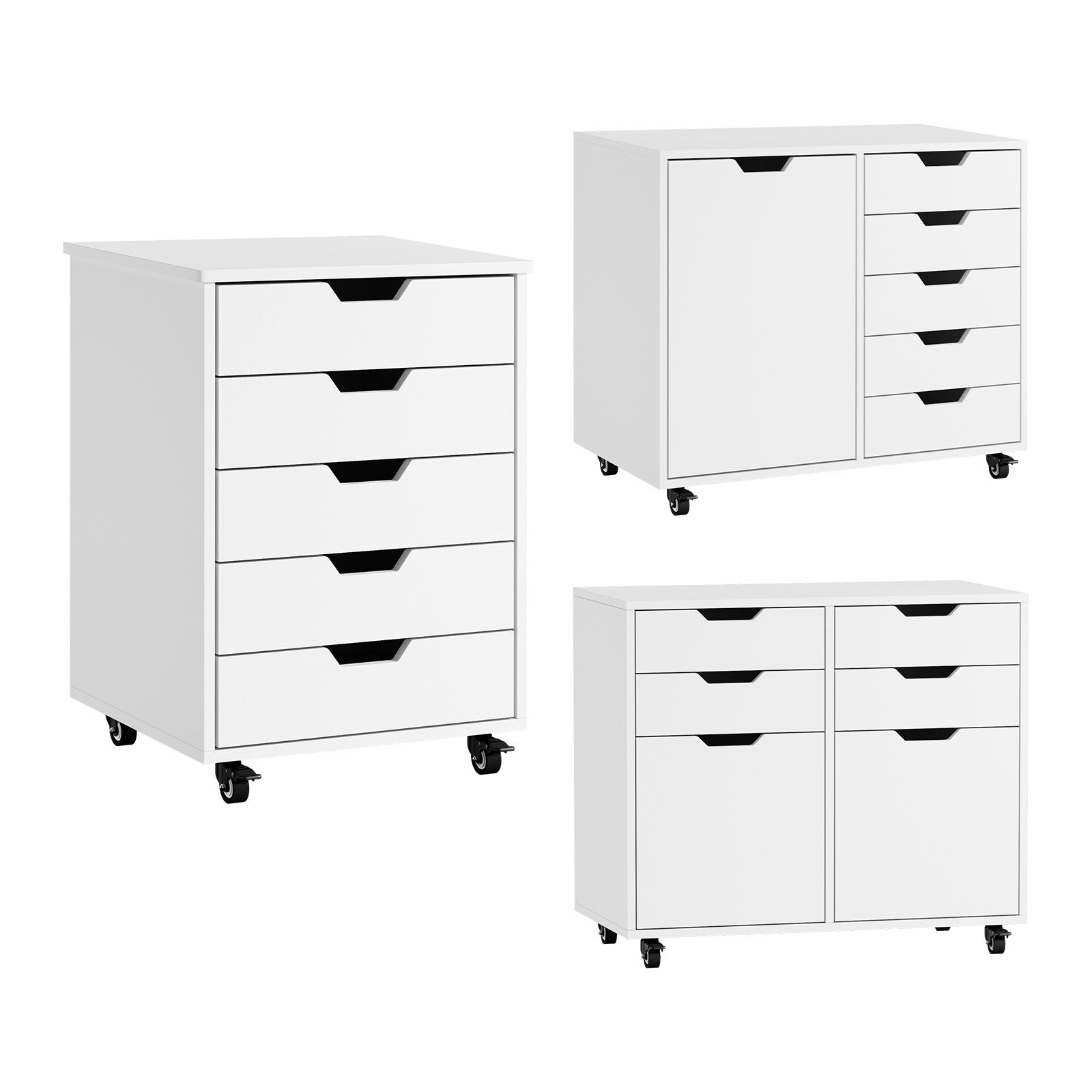 Oikiture Filing Cabinet Mobile Office Storage Cabinet