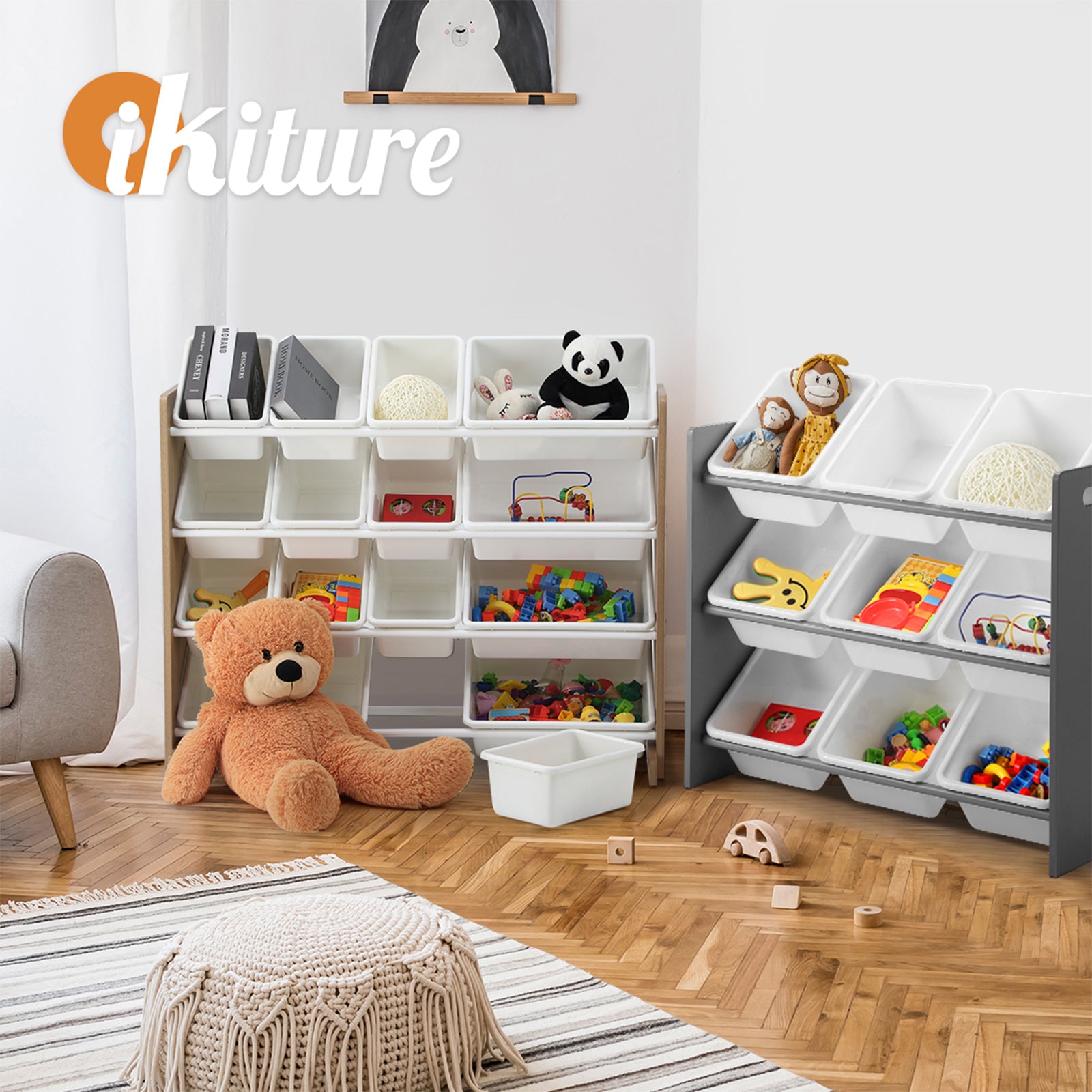 Oikiture Kids Toy Box Organiser Display Shelf Storage Rack Drawer - Sunyee