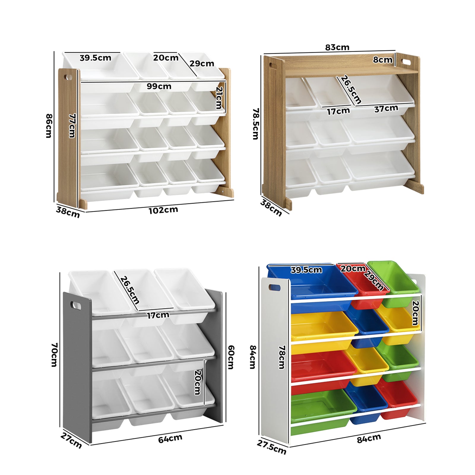 Oikiture Kids Toy Box Organiser Display Shelf Storage Rack Drawer - Sunyee