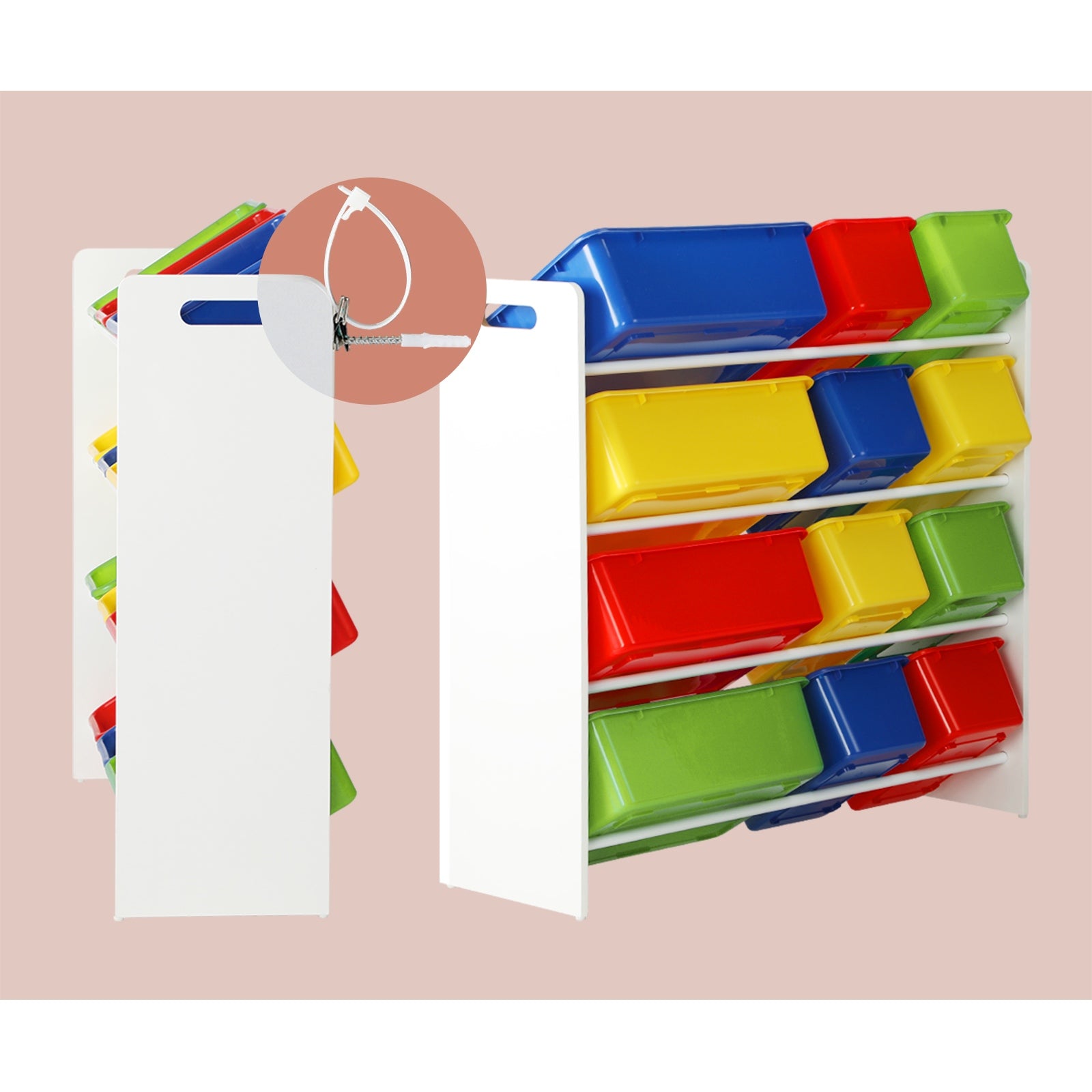 Oikiture Kids Toy Box Organiser 12 Bins Display Shelf Storage Rack Drawer - Sunyee