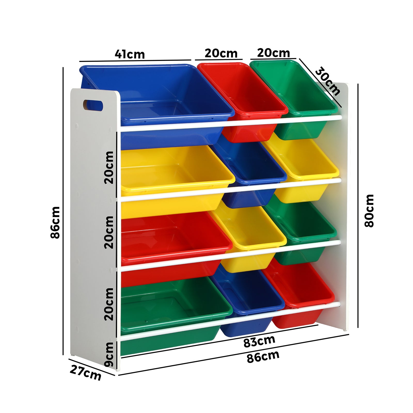 Oikiture Kids Toy Box Organiser 12 Bins Display Shelf Storage Rack Drawer - Sunyee