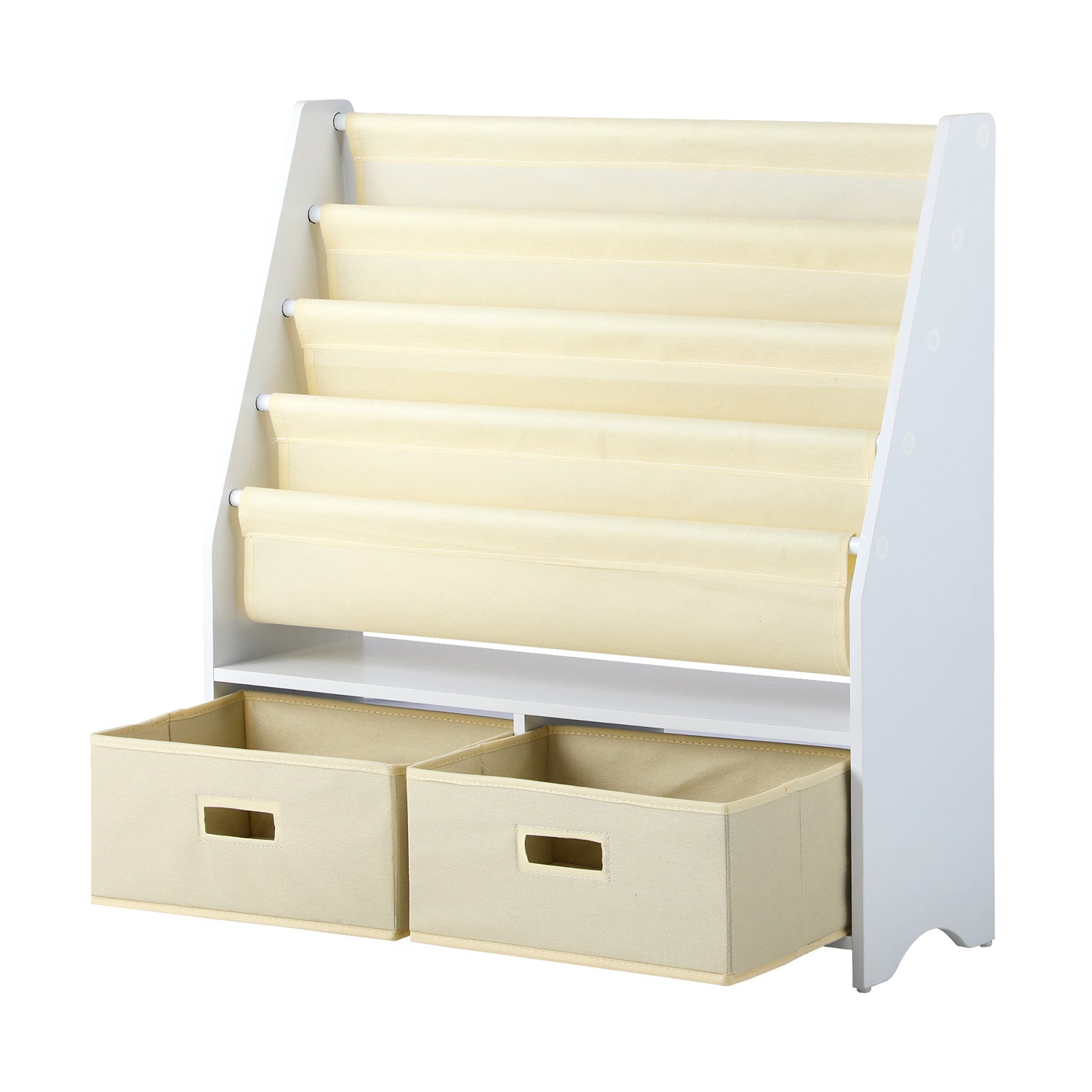 Oikiture Kids Bookshelf Bookcase Children Toys Storage Shelf Rack DIY Organiser - Sunyee