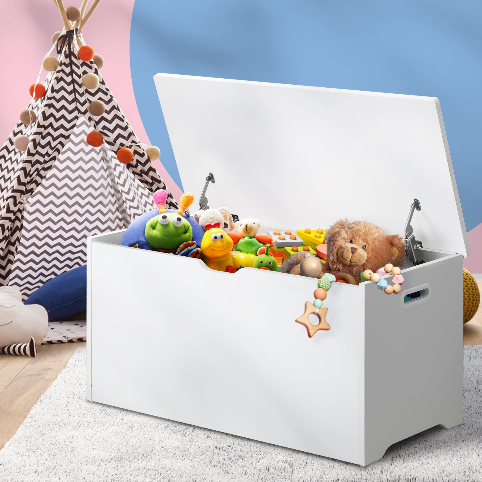 Oikiture Kids Toy Storage Box Chest Cabinet Container Children Room Organiser - Sunyee