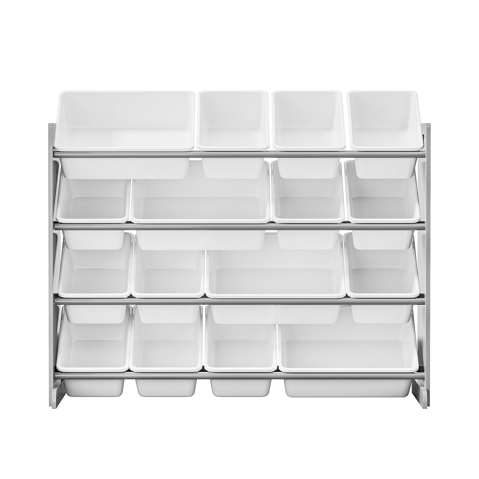 Oikiture Kids Toy Box Organiser 16 Bins Display Shelf Removable Drawer Grey - Sunyee