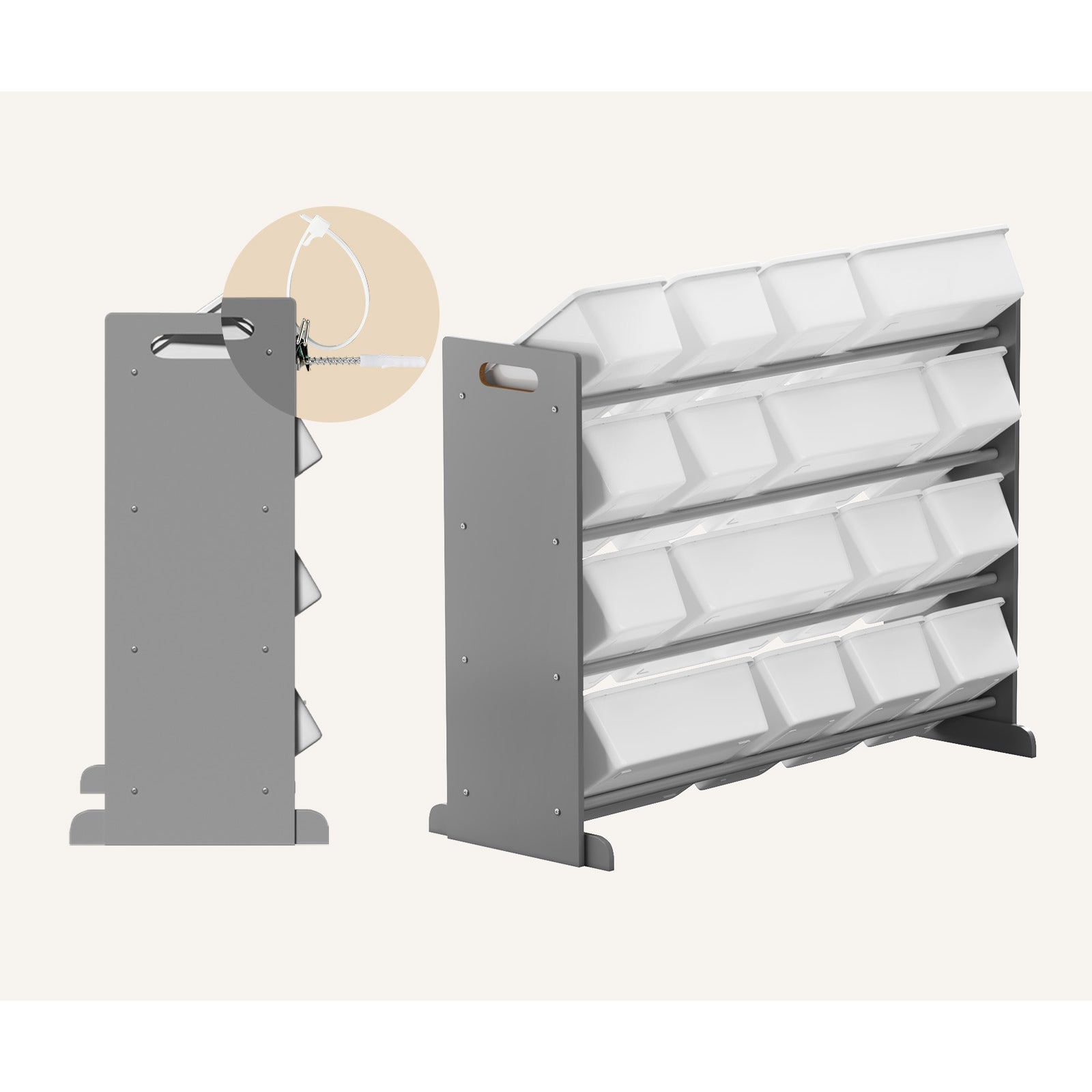 Oikiture Kids Toy Box Organiser 16 Bins Display Shelf Removable Drawer - Sunyee