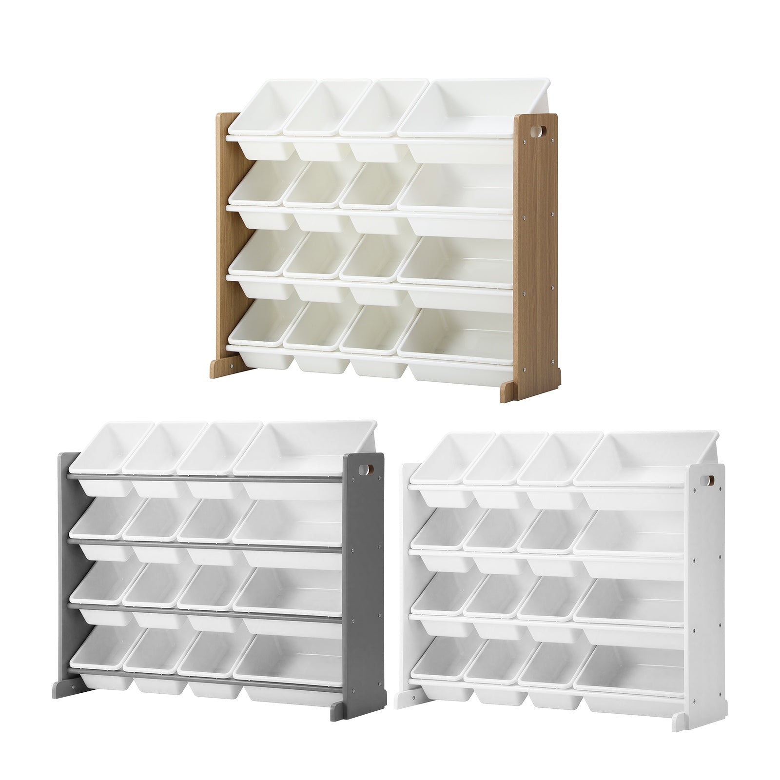 Oikiture Kids Toy Box Organiser 16 Bins Display Shelf Removable Drawer - Sunyee