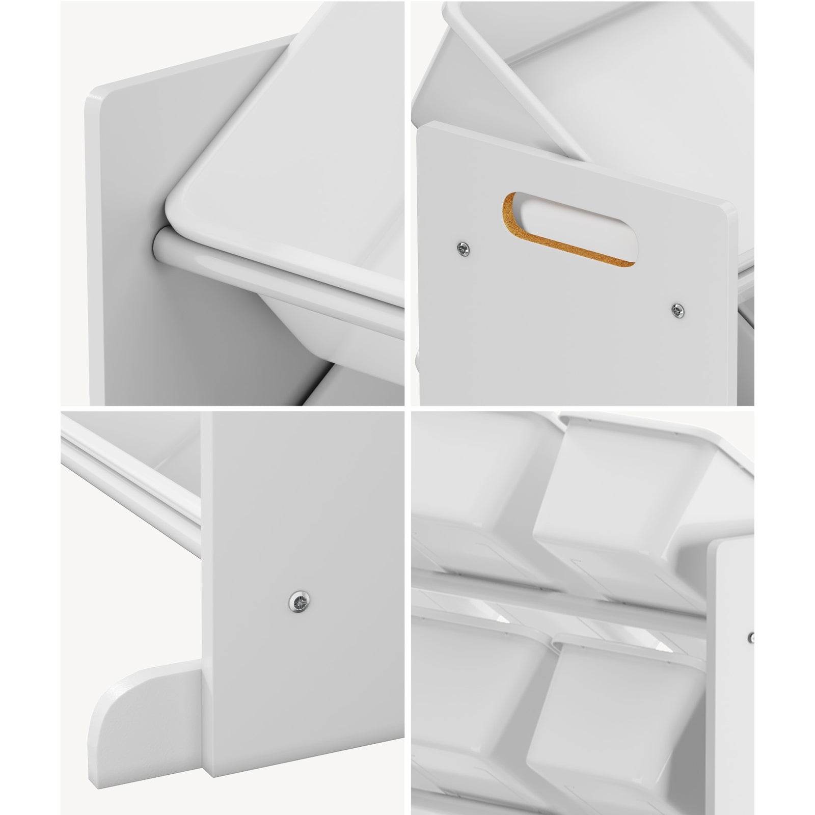 Oikiture Kids Toy Box Organiser 16 Bins Display Shelf Removable Drawer White - Sunyee