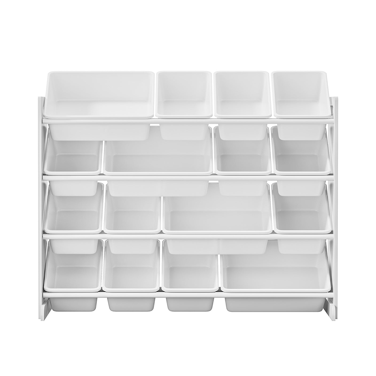 Oikiture Kids Toy Box Organiser 16 Bins Display Shelf Removable Drawer White - Sunyee