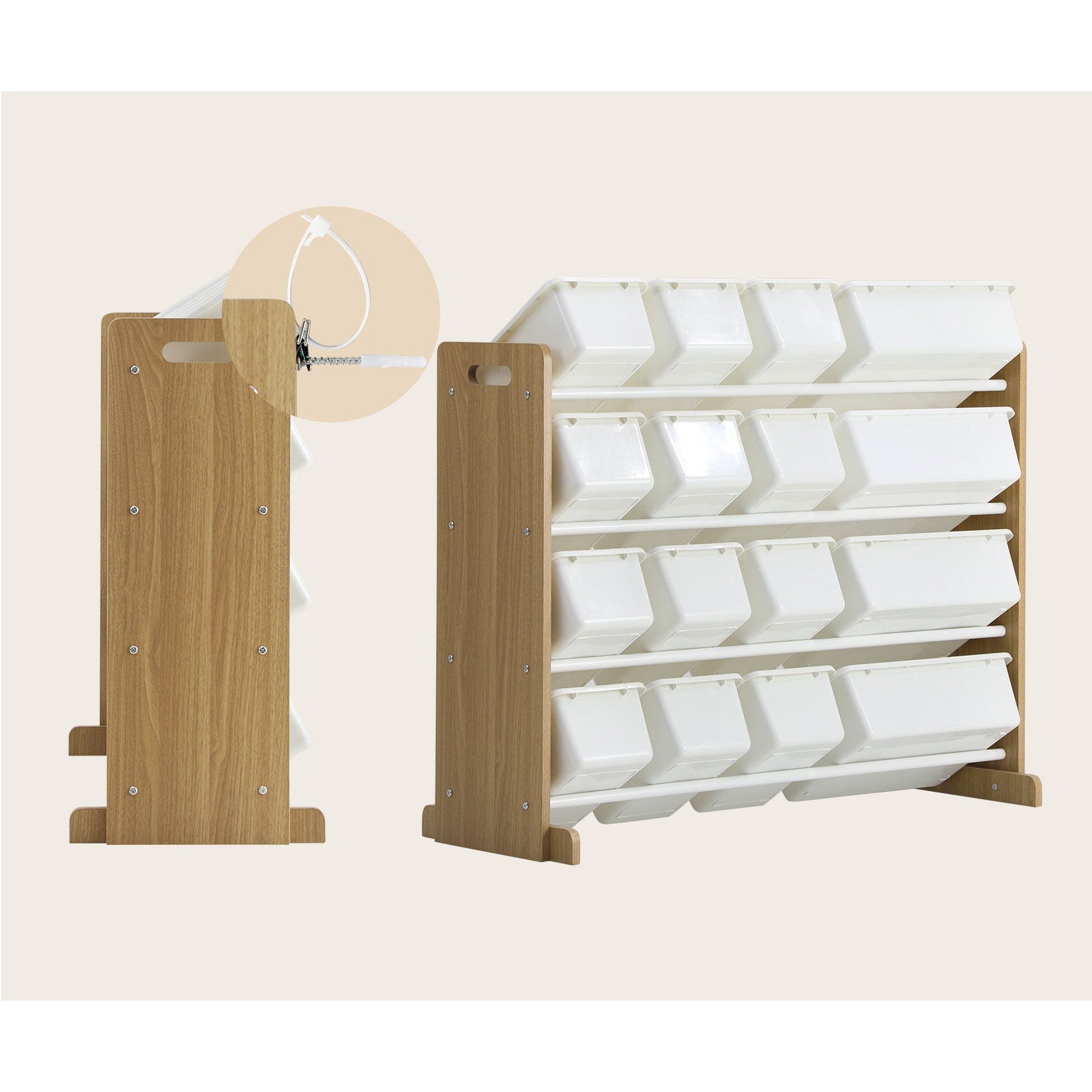 Oikiture Kids Toy Box Organiser 16 Bins Display Shelf Storage Rack Drawer - Sunyee