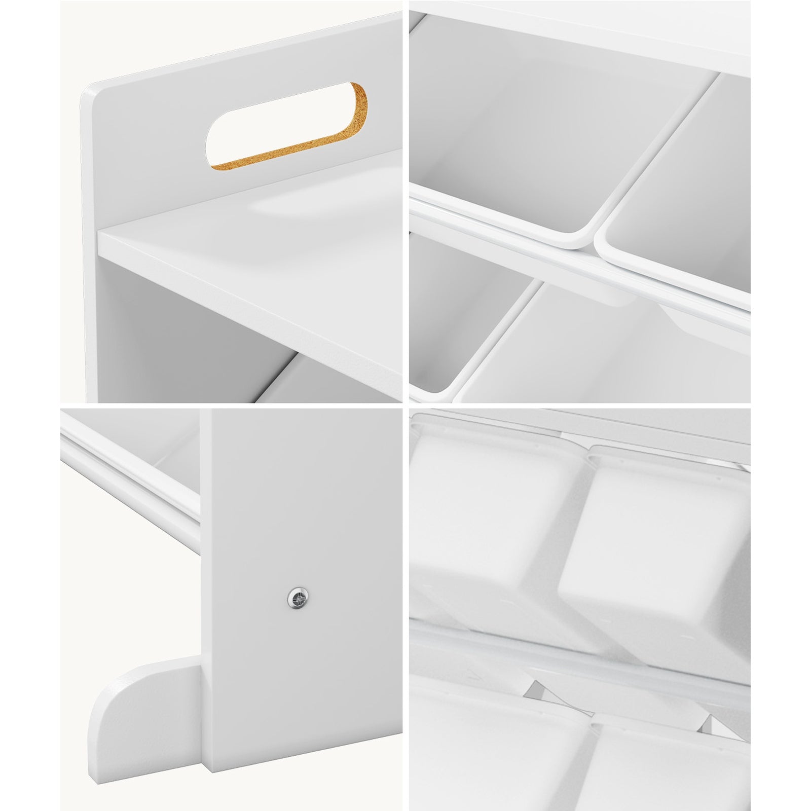 Oikiture 9 Bins Kids Toy Box Bookshelf Storage Organiser Display Shelf White - Sunyee