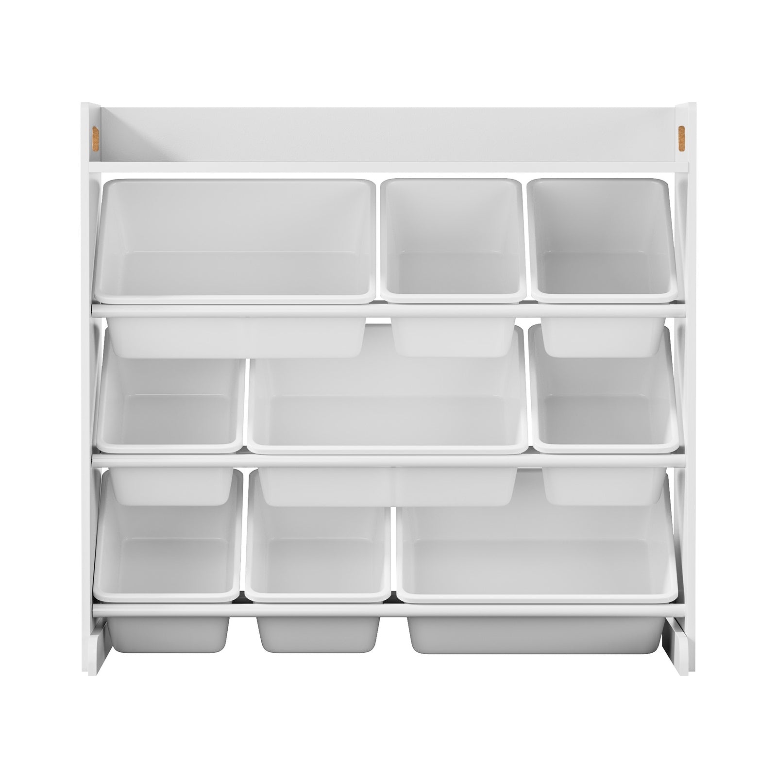 Oikiture 9 Bins Kids Toy Box Bookshelf Storage Organiser Display Shelf White - Sunyee