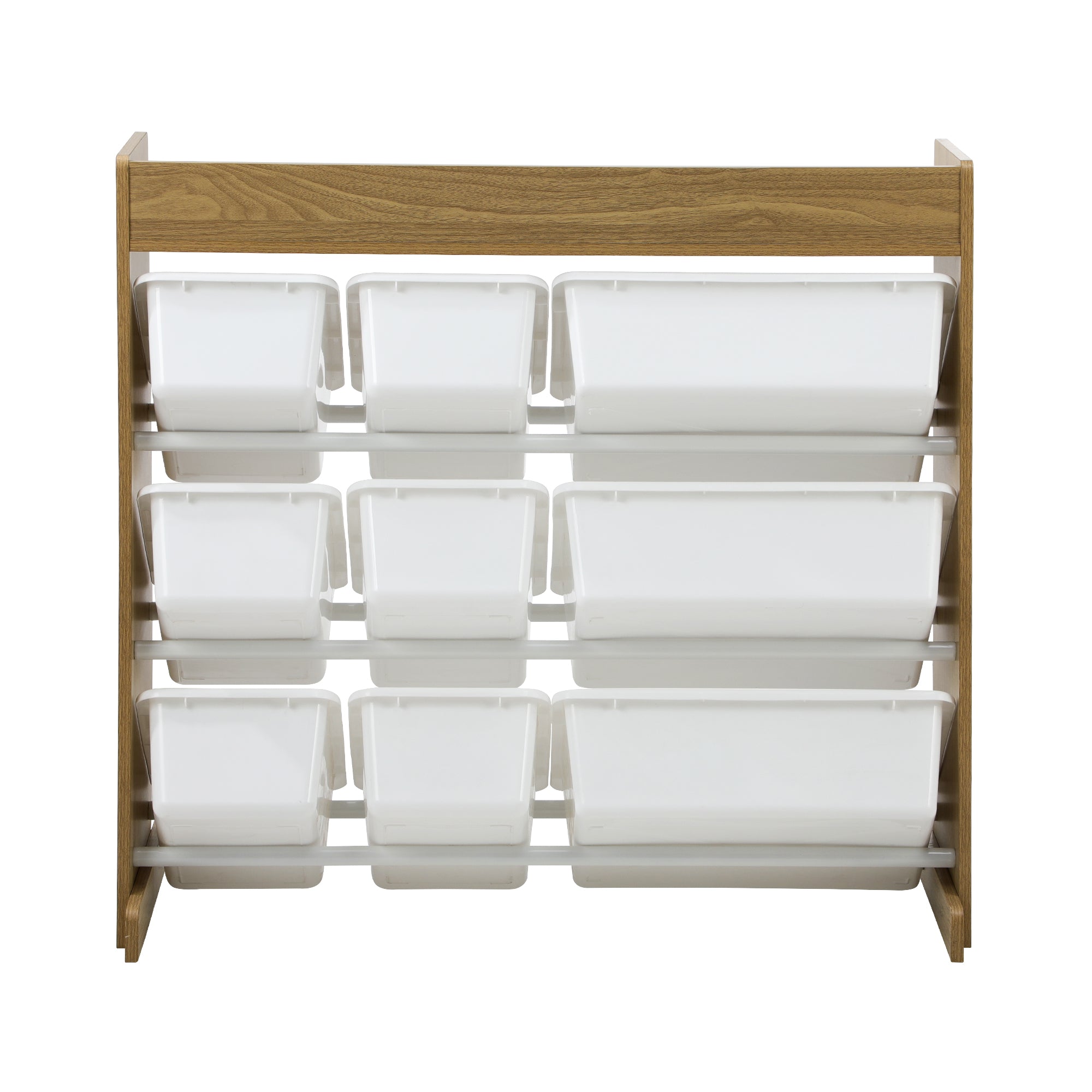 Oikiture 9 Bins Kids Toy Box Bookshelf Organiser Display Shelf Storage Rack - Sunyee