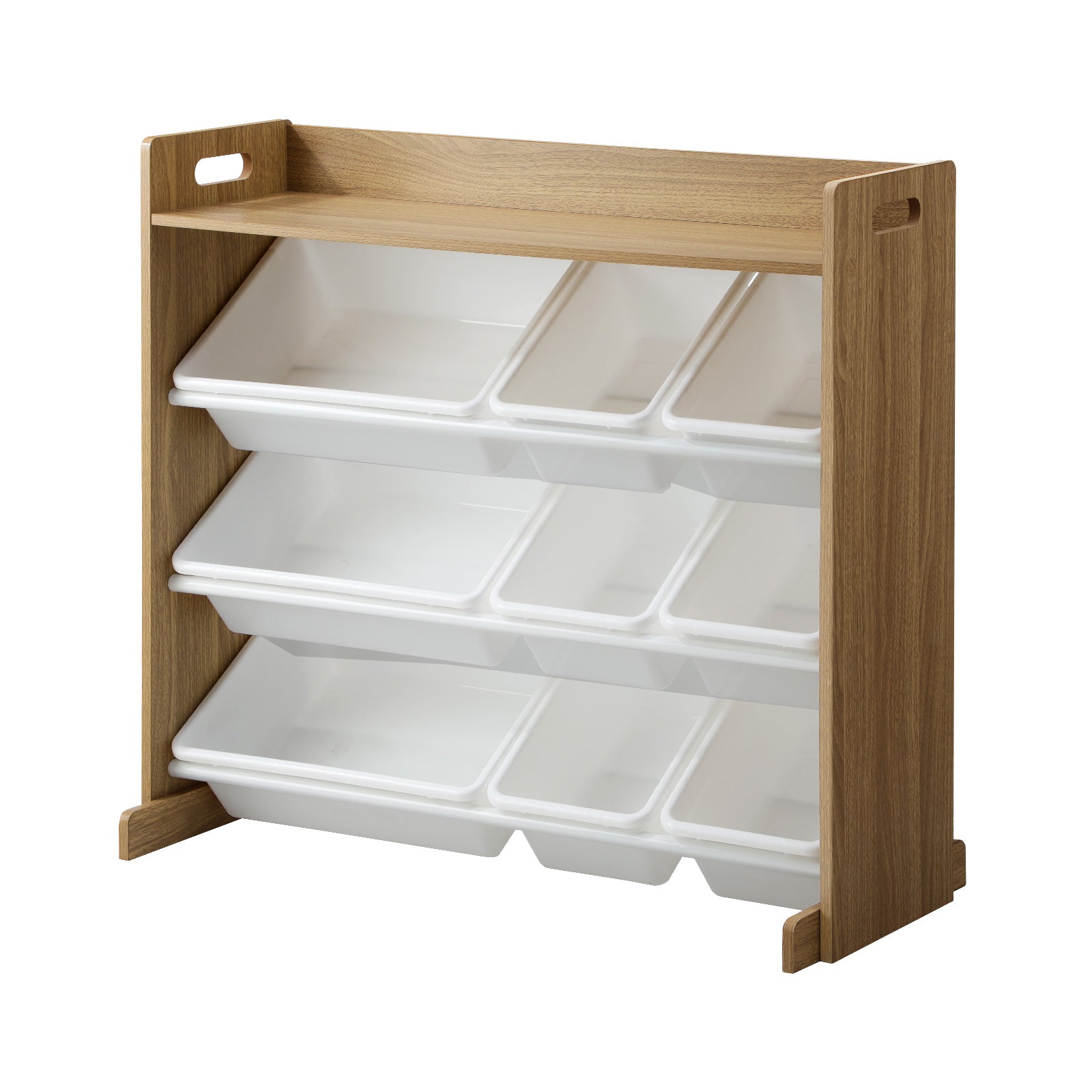 Oikiture 9 Bins Kids Toy Box Bookshelf Storage Organiser Display Shelf - Sunyee