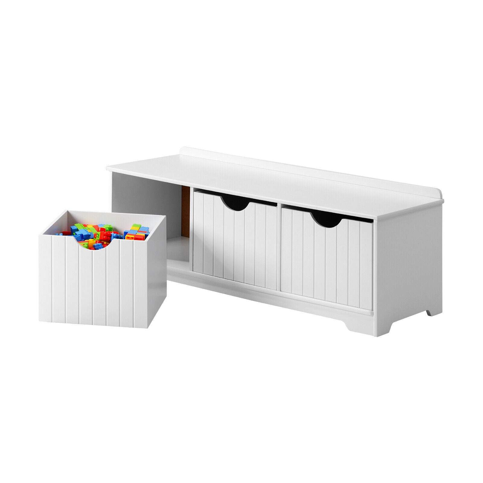 Oikiture Kids Toy Box Chest Storage Box Children Room Organiser Seating Bench - Sunyee