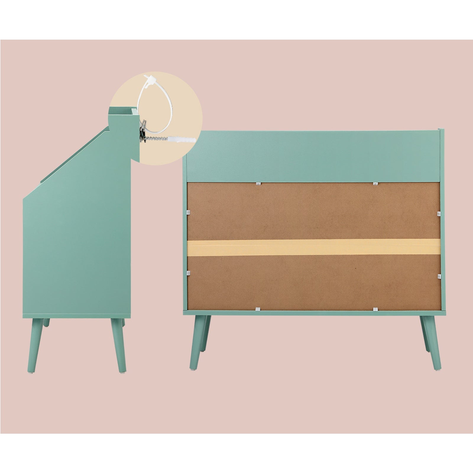 Oikiture Kids Bookshelf Children Bookcase Organiser Toy Storage Shelf Green