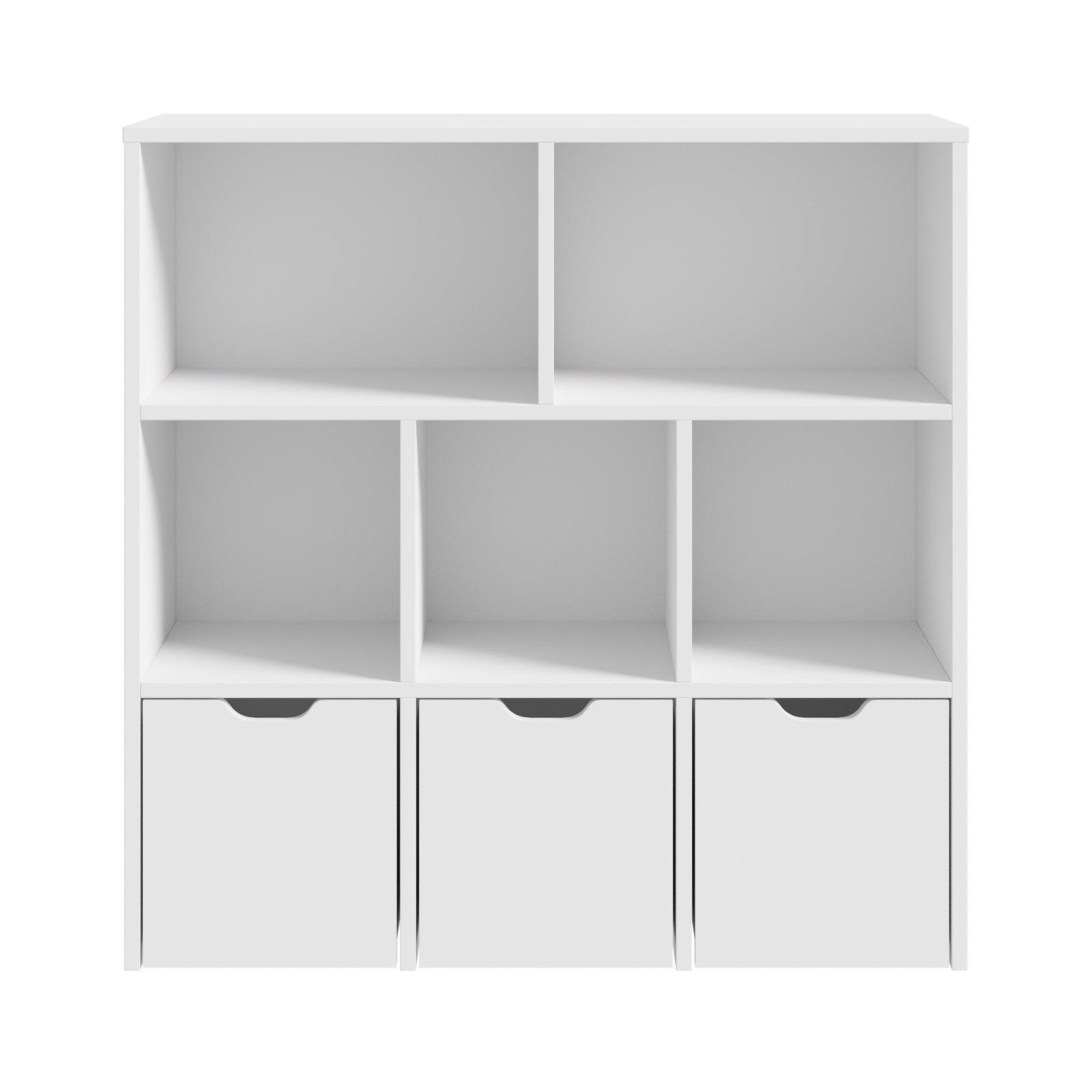 Oikiture Kids Bookcase Toy Organiser Cabinet With Removable Box Storage White - Sunyee