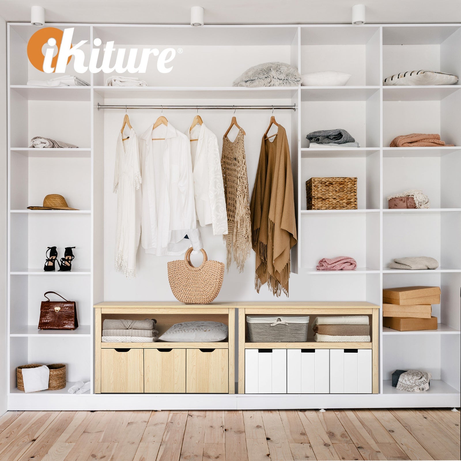 Oikiture Kids Toy Storage Cabinet Displayshelf With 3 Portable Box Bookshelf - Sunyee