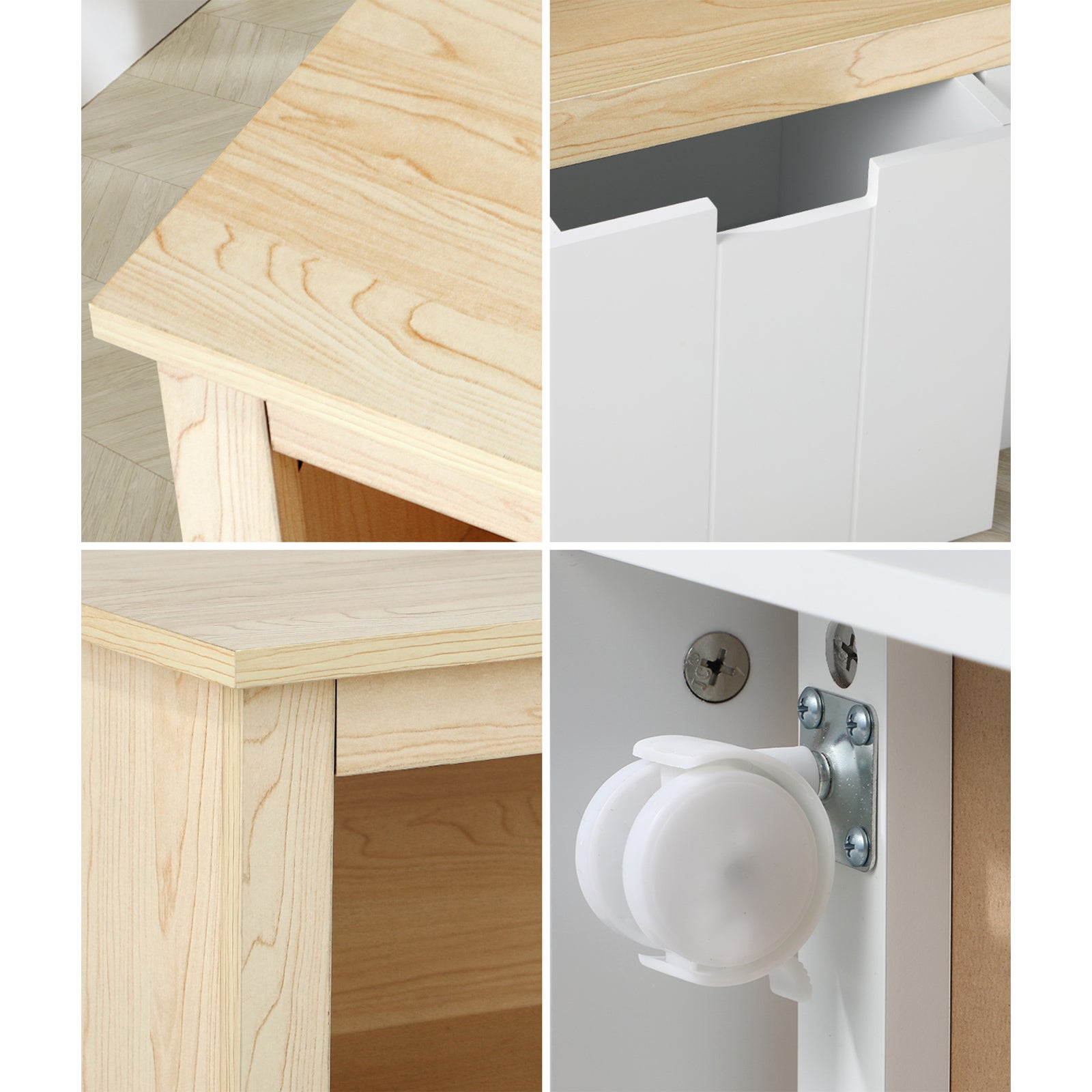 Oikiture Wooden Kids Toy Storage Cabinet Displayshelf With 3 Portable Box - Sunyee