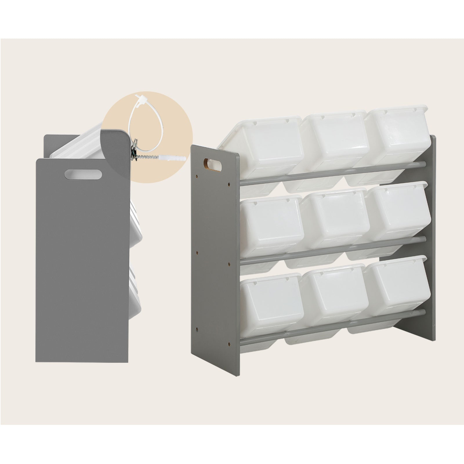 Oikiture Kids Toy Box Organiser 9 Bins Display Shelf Storage Rack Drawer - Sunyee