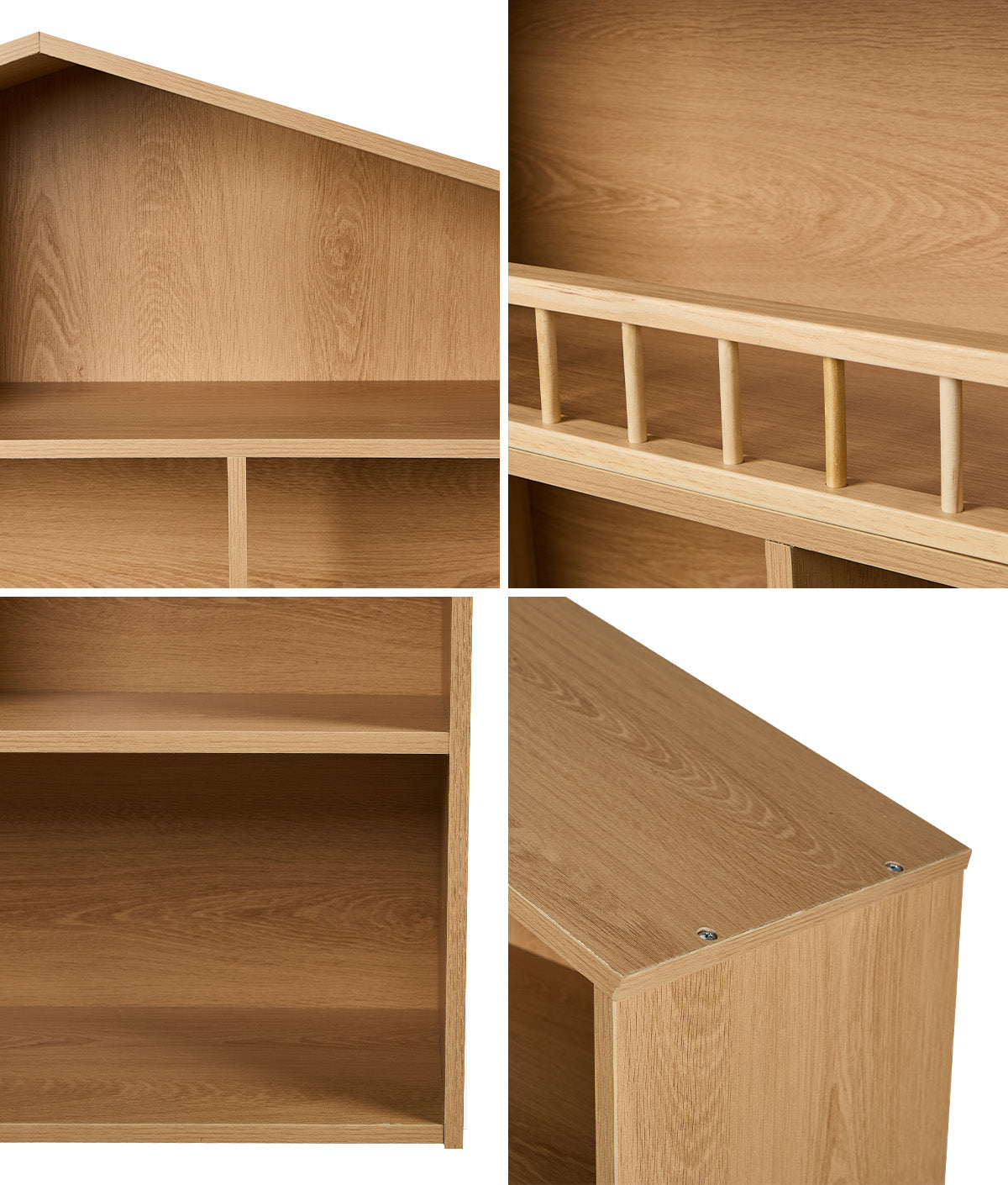 Oikiture Kids Bookshelf Toy Storage Children Bookcase Display Shelf Rack Natural - Sunyee