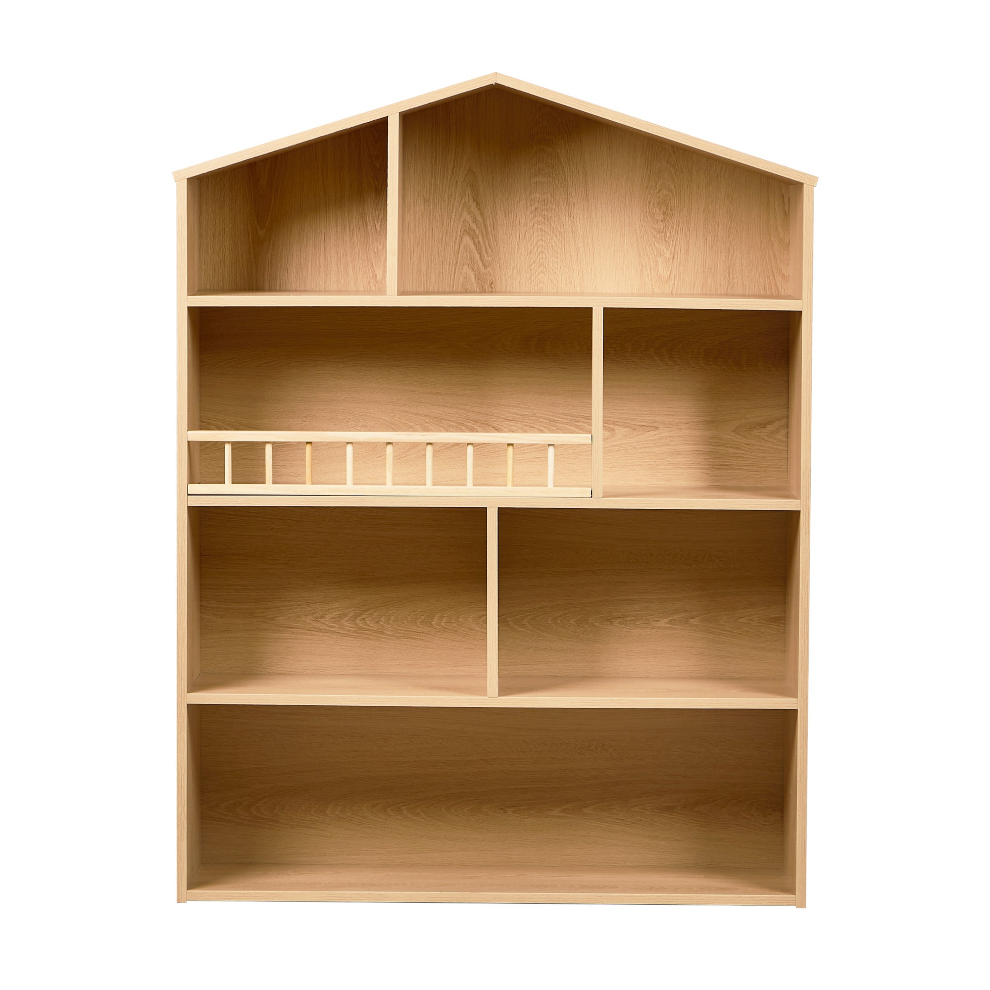 Oikiture Kids Bookshelf Toy Storage Children Bookcase Display Shelf Rack Natural - Sunyee