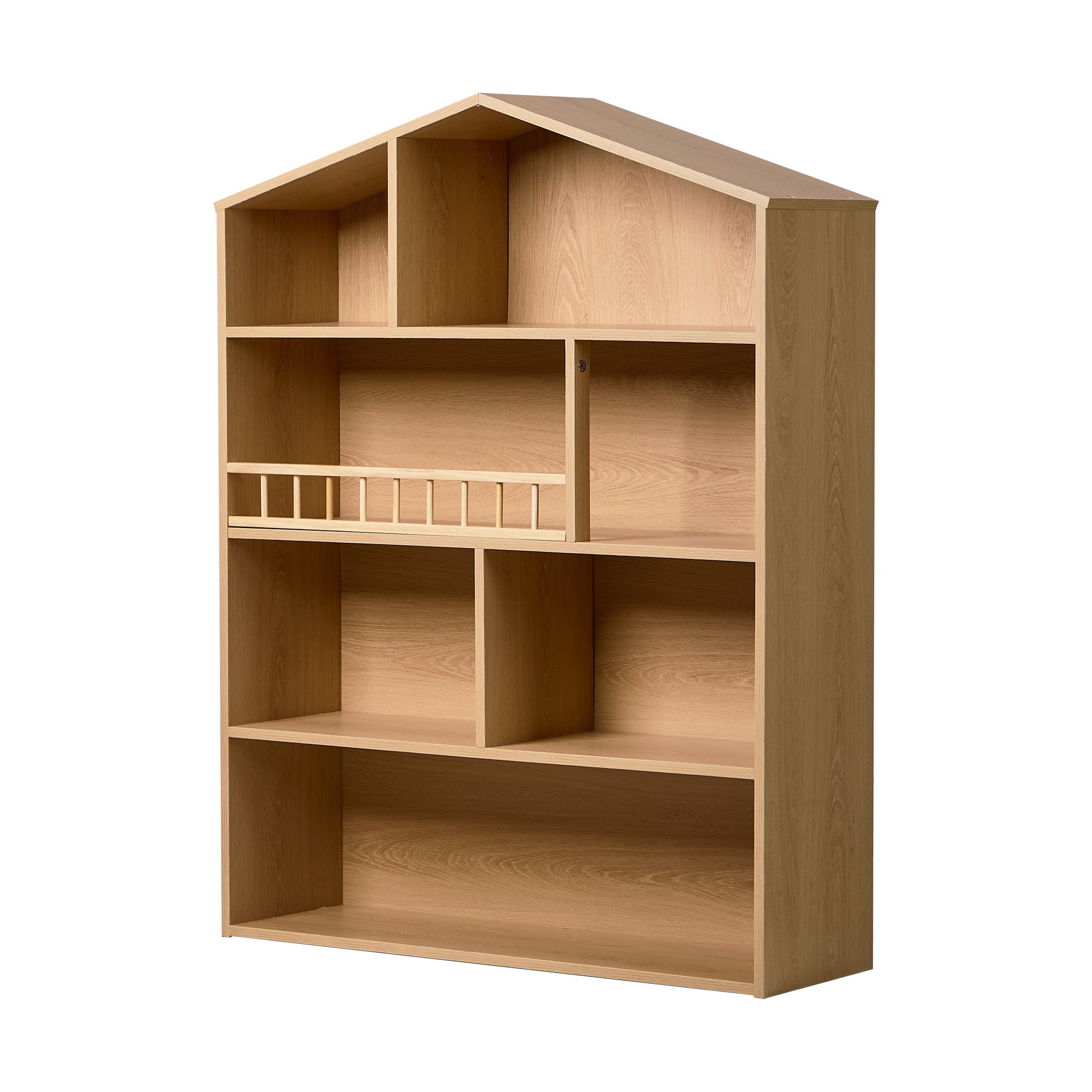 Oikiture Kids Bookshelf Toy Storage Children Bookcase Display Shelf Rack Natural - Sunyee