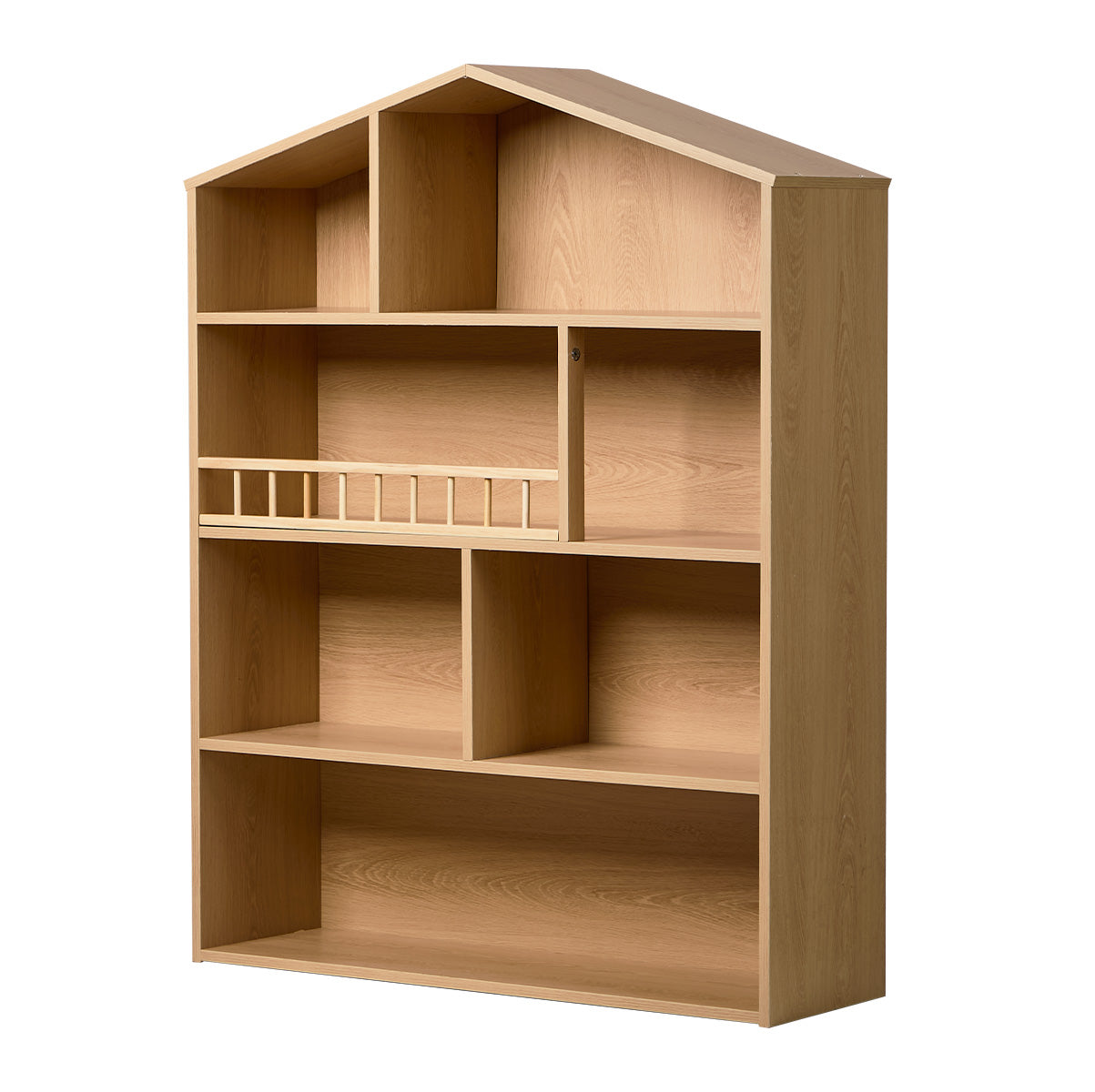 Oikiture Kids Bookshelf Toy Storage Children Bookcase Display Shelf Rack Natural - Sunyee