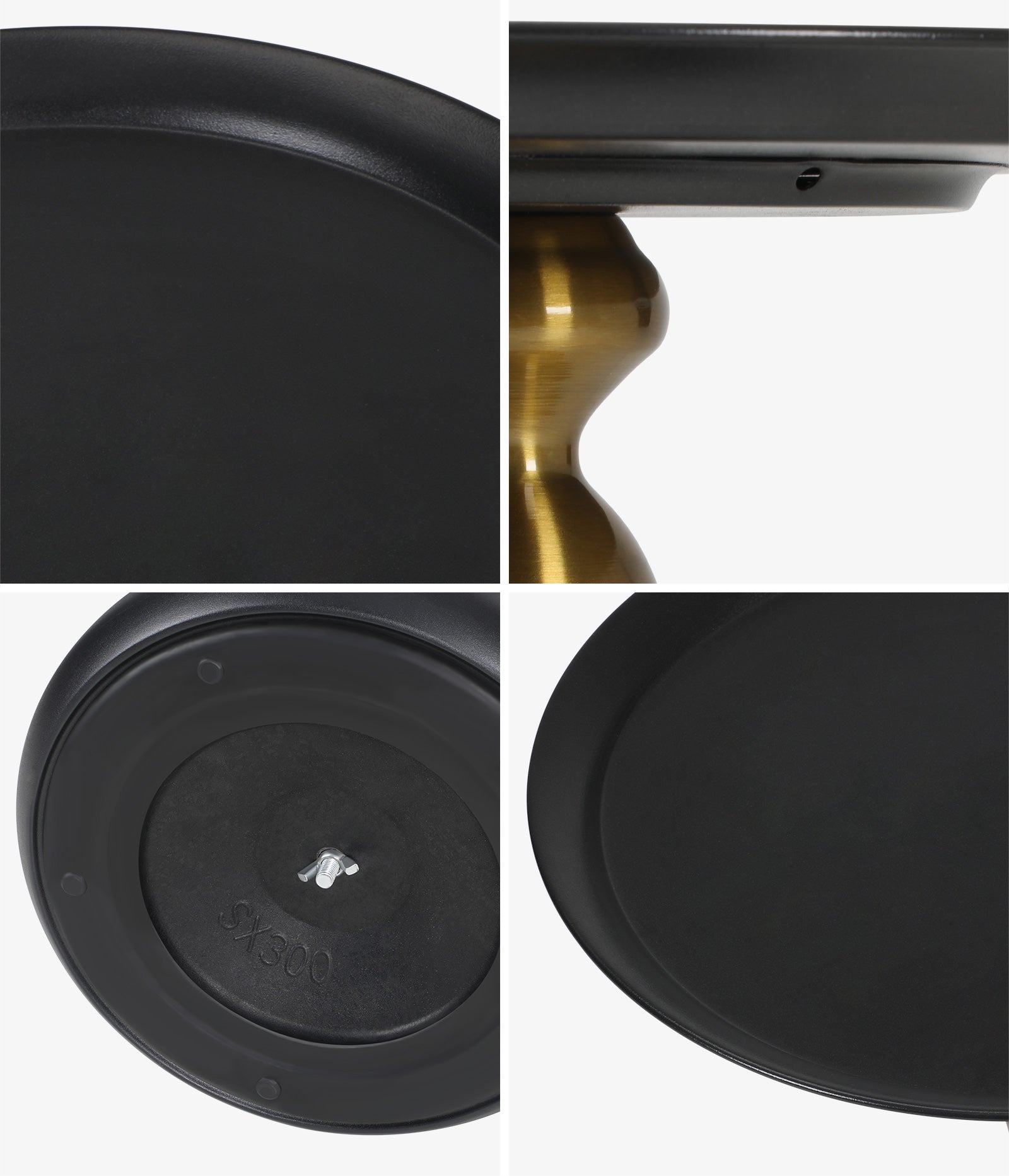 Oikiture Coffee Side Table Bedside Sofa Tea End Tables Round Metal Black - Sunyee