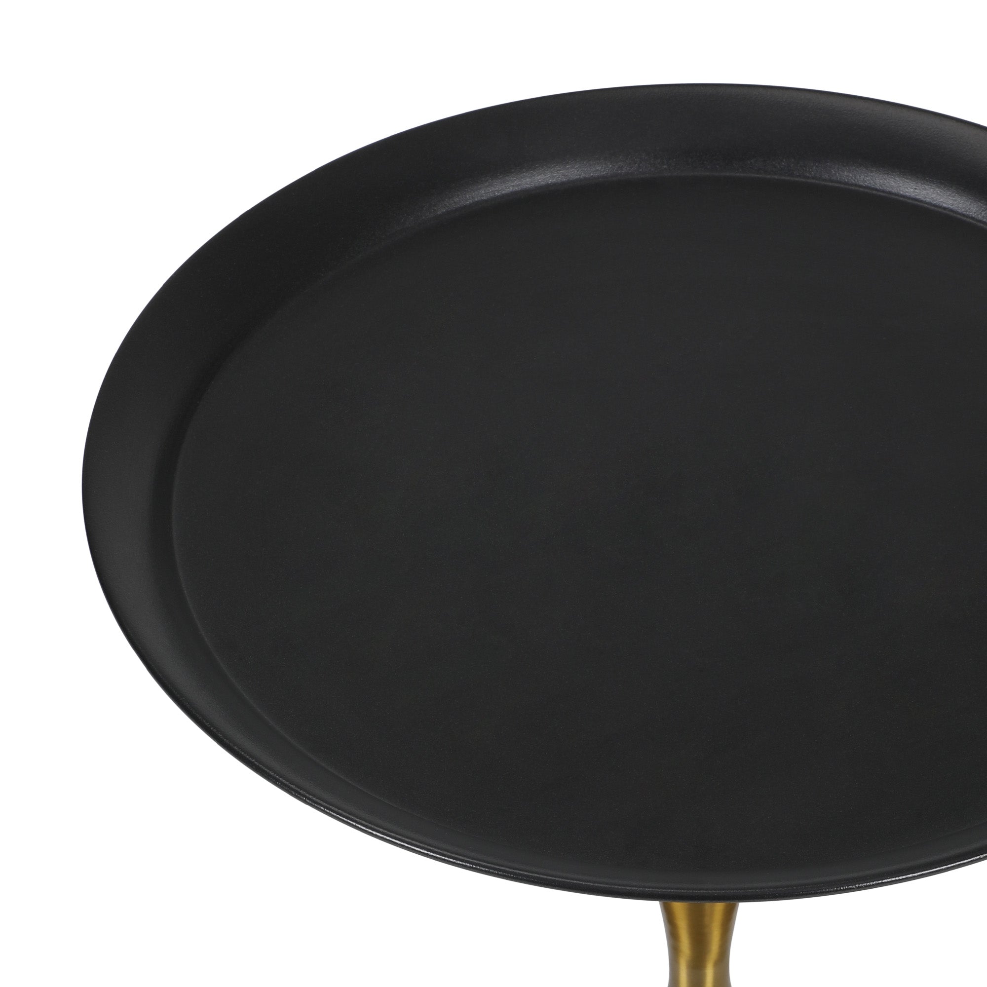 Oikiture Coffee Side Table Bedside Sofa Tea End Tables Round Metal Black - Sunyee