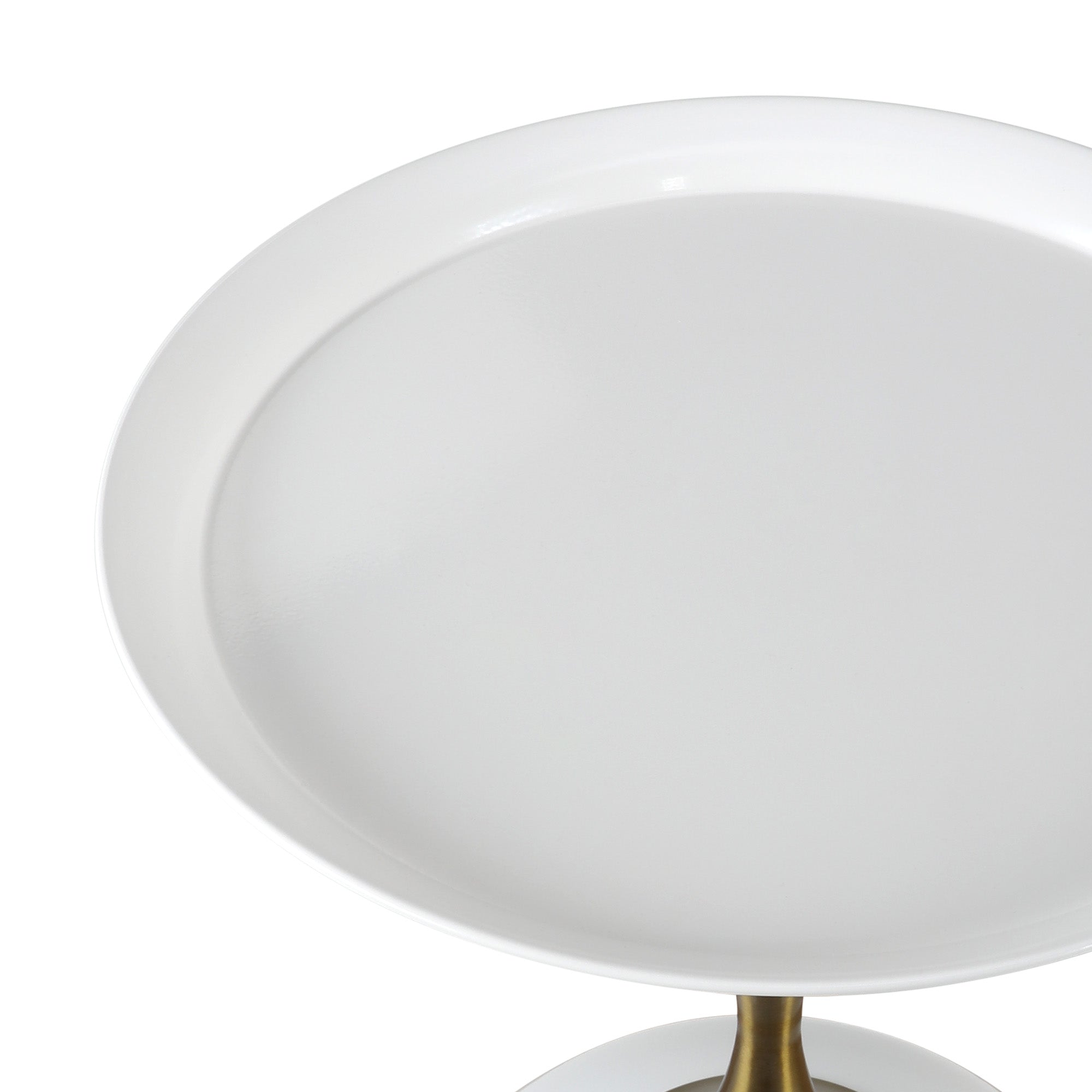 Oikiture Coffee Side Table Bedside Sofa Tea End Tables Round Metal White - Sunyee