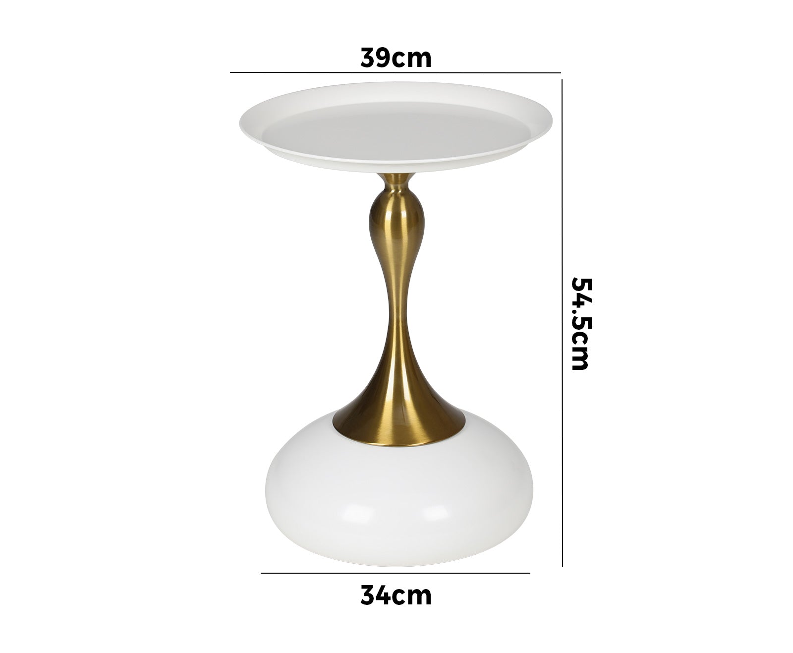 Oikiture Coffee Side Table Bedside Sofa Tea End Tables Round Metal White - Sunyee