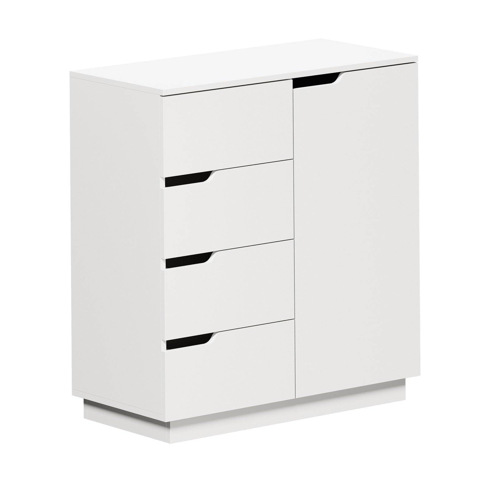 Oikiture Storage Cabinet 4 Drawers Buffet Cupboard Hallway Handleless