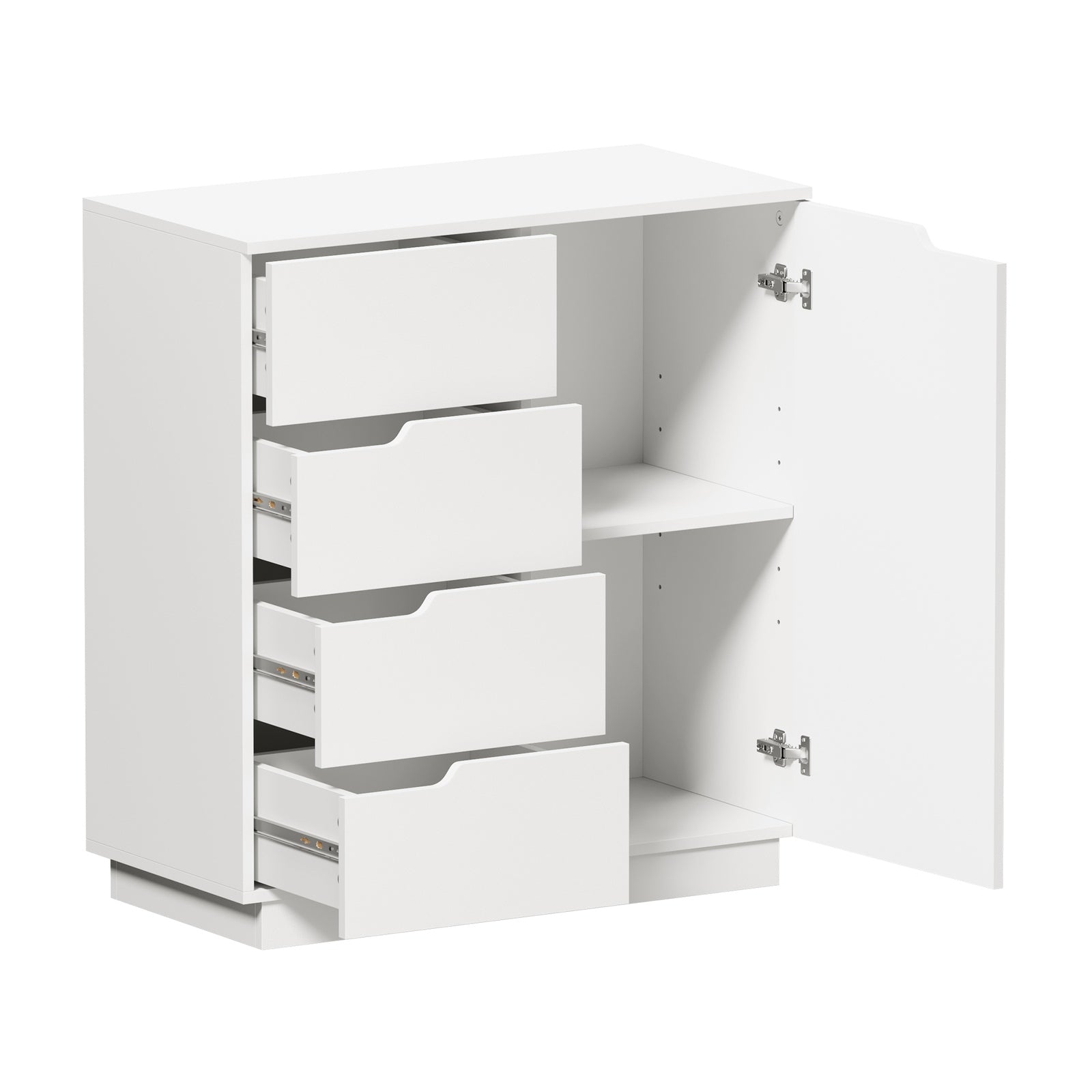Oikiture Storage Cabinet 4 Drawers Buffet Cupboard Hallway Handleless