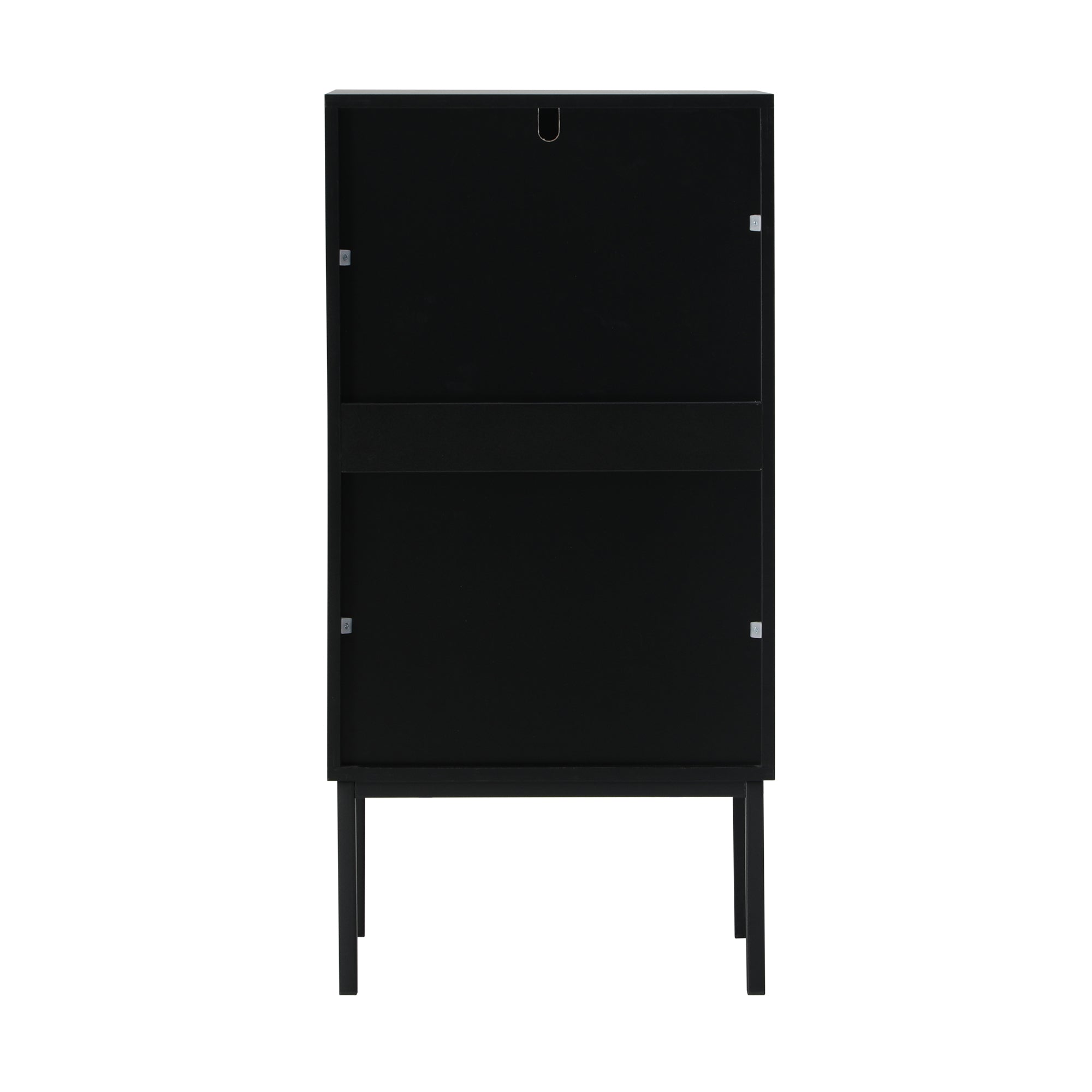 Oikiture Bathroom Cabinet Floor Cupboard Slim Storage Tempered Glass Door Black - Sunyee